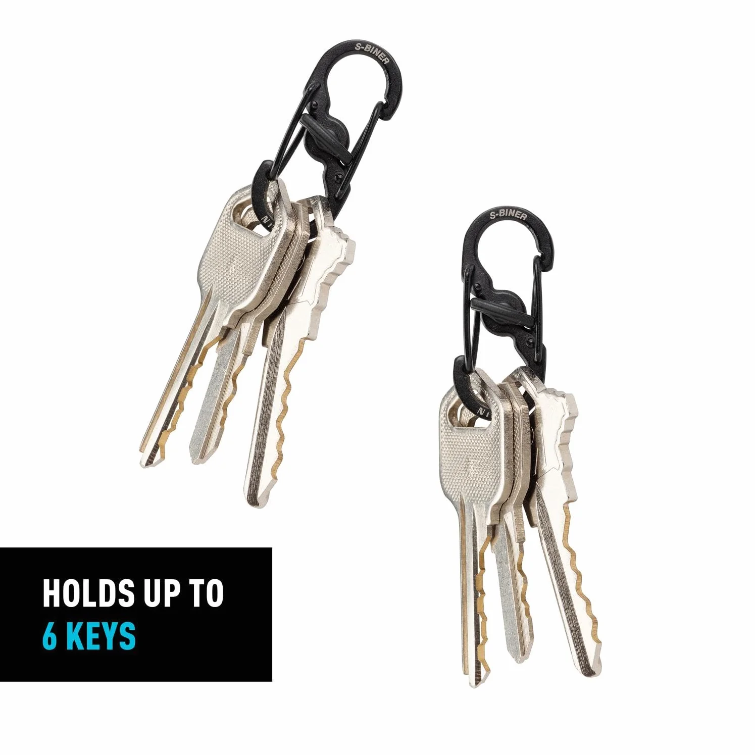 Nite Ize Mousqueton S-Biner MicroLock lot de 2 noir