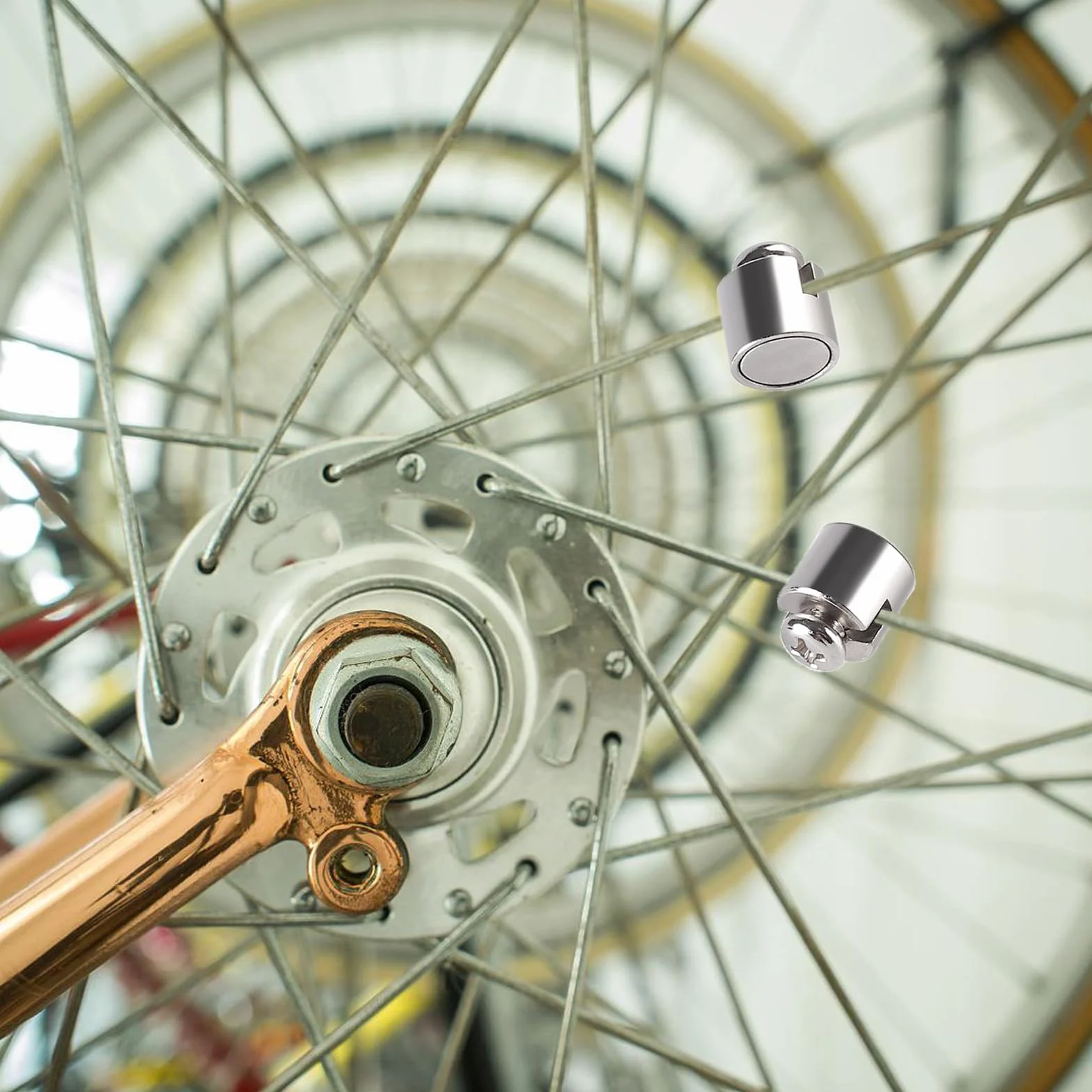 Aimants de Rechange Argent pour Rayons 2 Pièces, Compatible Yamaha, Accessoire Vélos Électriques VTT Pedelec