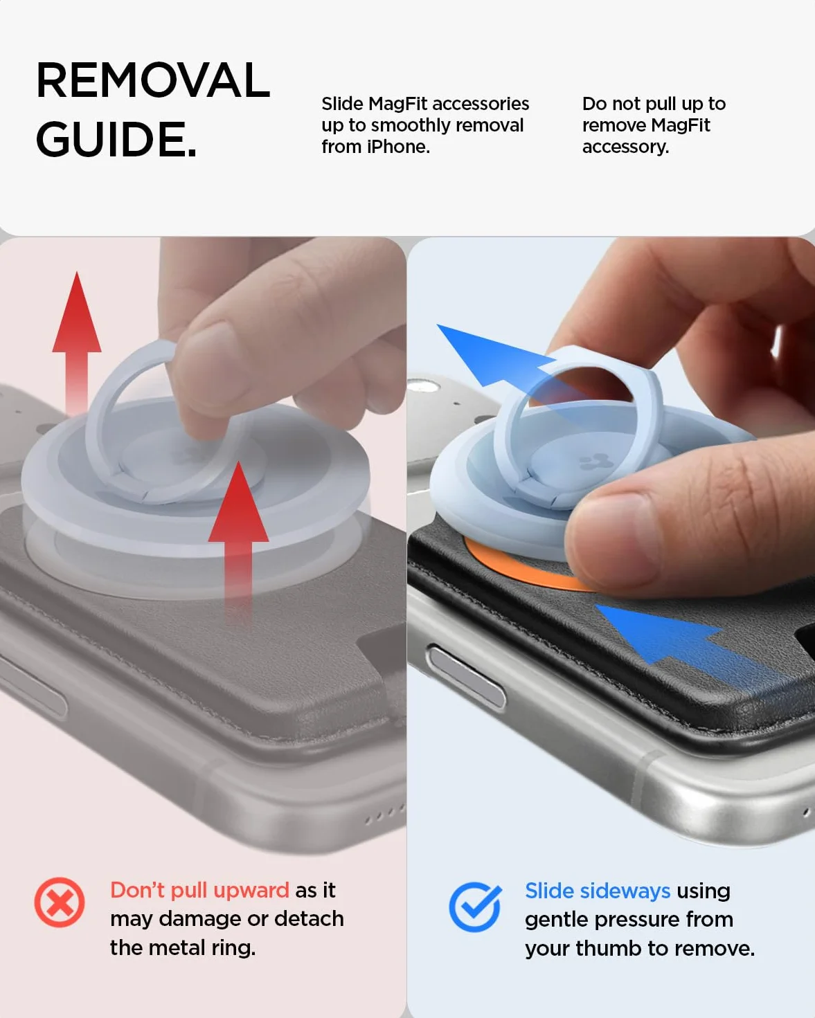 Spigen Ultra Hybrid MagFit+ Porte-Cartes magnétique 3 Cartes Anneau métallique Compatible Samsung Galaxy S26 S25 Edge Z Fold 7 Transparent