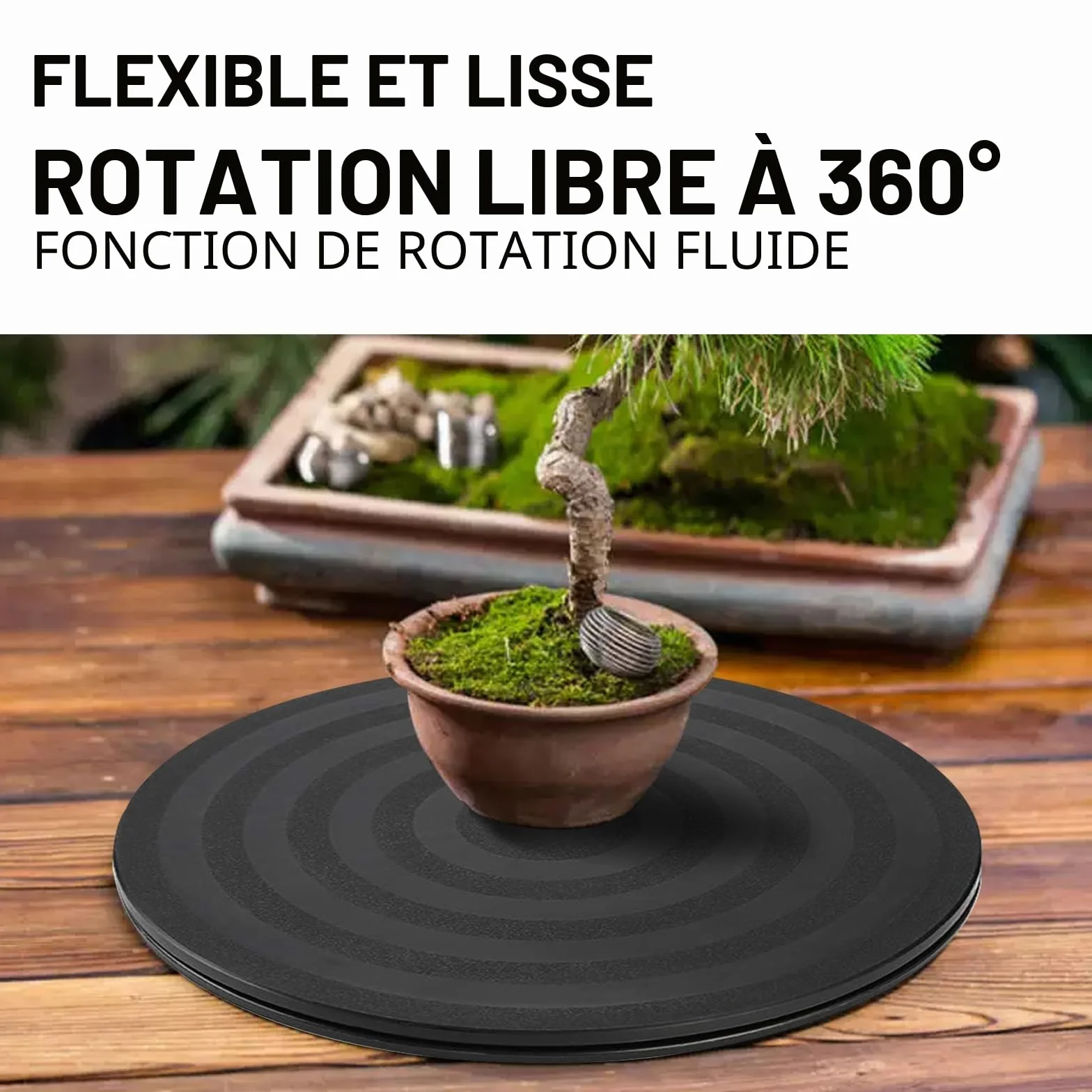 Plateau Tournant,Tourne-Disque Rotatif Rotatif à 360 Degré Plateau Pivotant TV,Degrés avec Roulements à Billes en Acier, Charge15 kg, Idéal pour TV, Artisanat, Présentoirs, 20 cm de Diamètre
