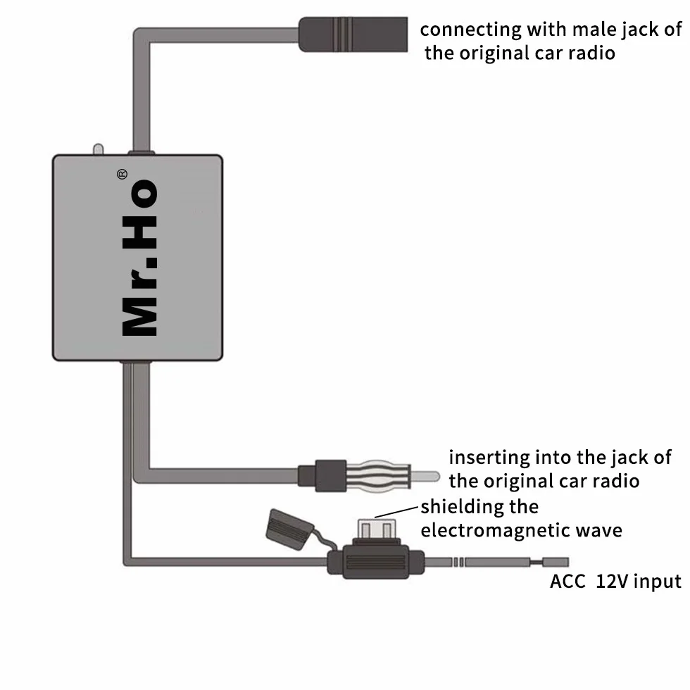 Mr.Ho 12V Amplificateur de Signal d'antenne Radio Adaptateur Voiture Automobile FM AM Adaptateur
