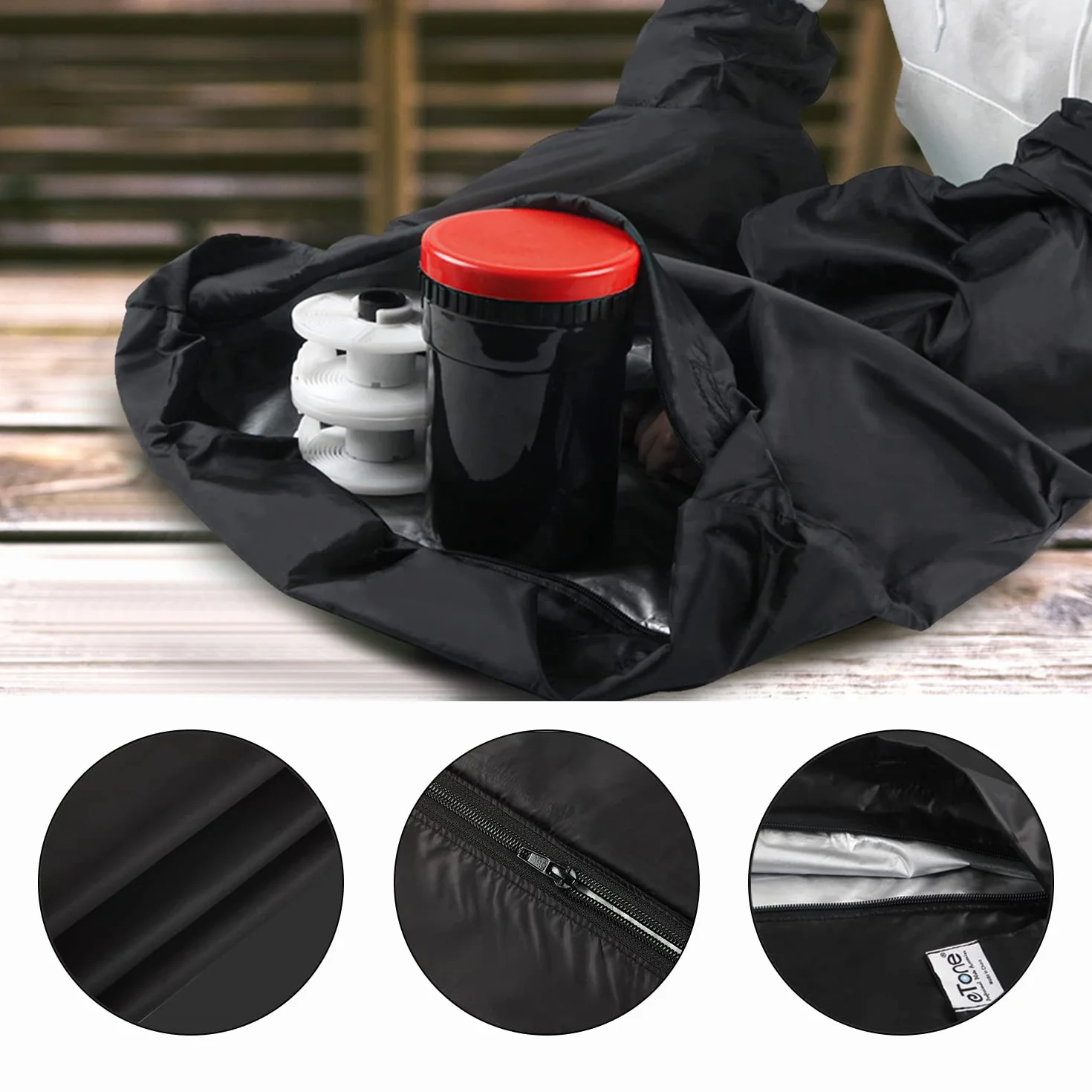 eTone Manchon de Chargement de Films transportable (Chambre Noire) Sac à Fermeture Double Couche de Dimensions 55x58cm (21.6x22.8) extérieure (M Bag)