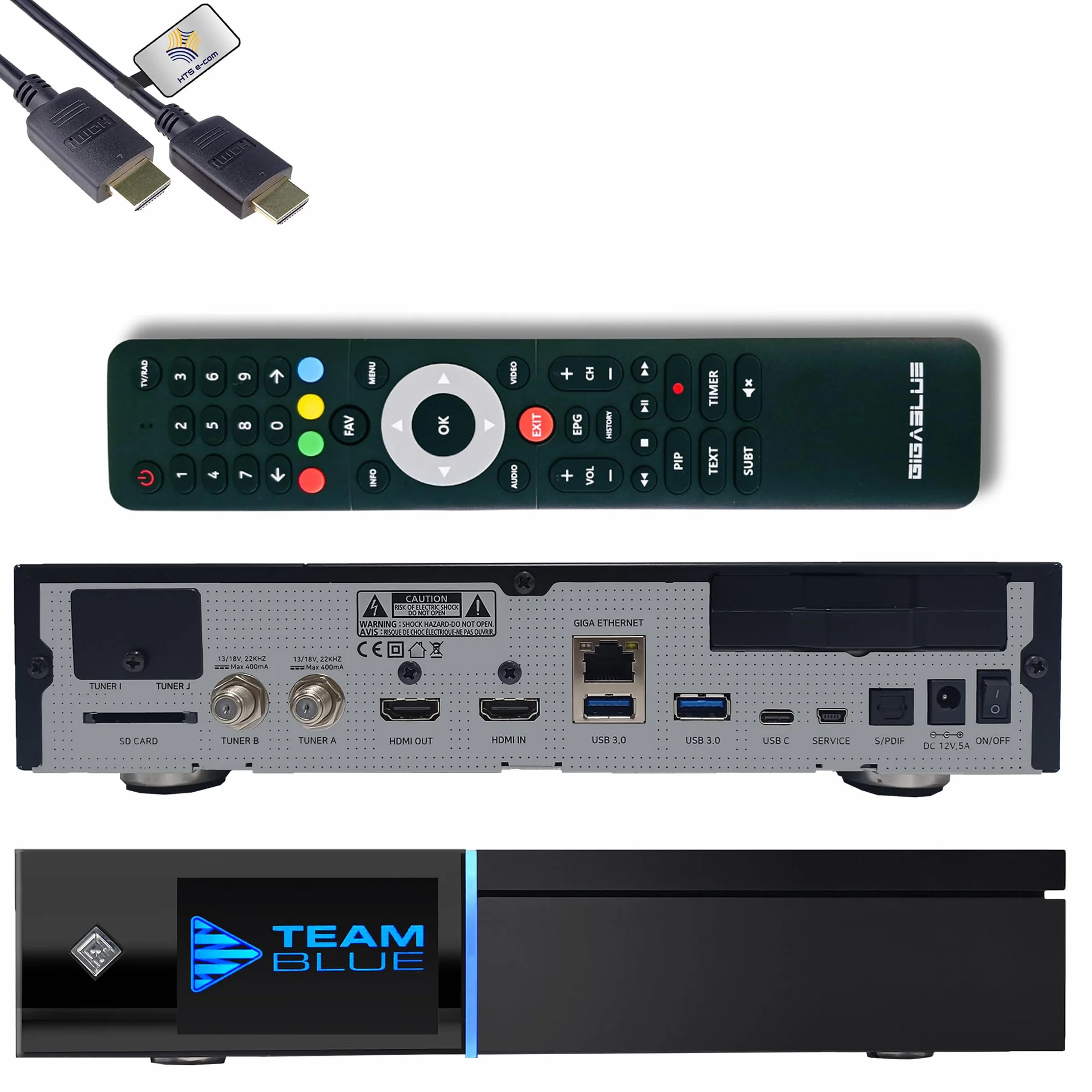 GigaBlue UHD Quad 4K Pro 2X FBC DVB-S2 Twin Sat Receiver 4GB RAM 8GB eMMC Bluetooth 5.4 H.265 1200Mbit WLAN 3X USB 3.0