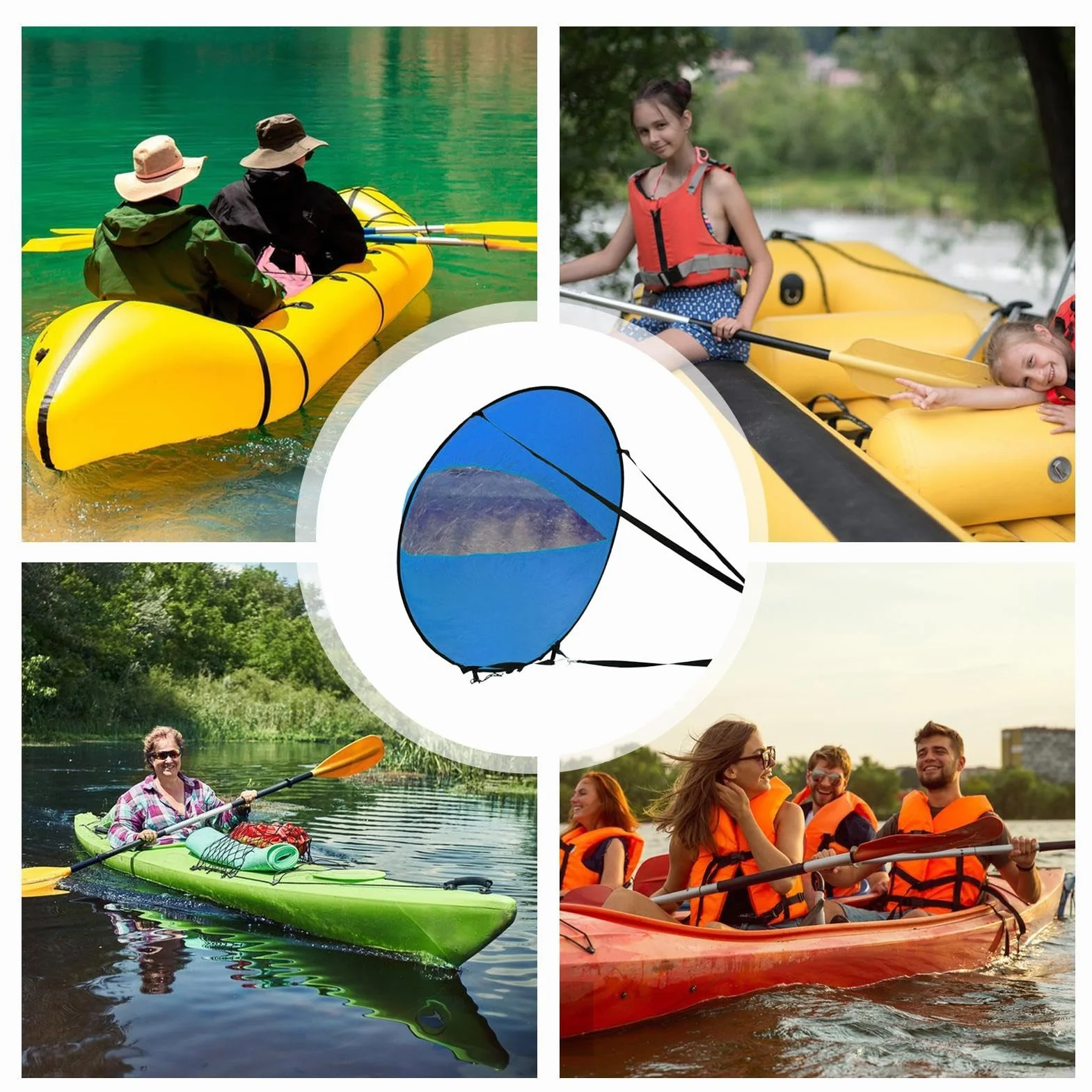 Voile à vent pour kayak pliable | Accessoire de voile de planche à voile pour pagaie