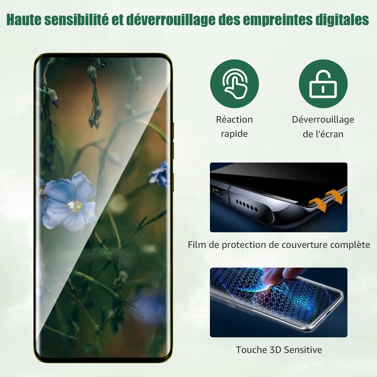 Verre Trempé Motorola Edge 60/60 Fusion/60 Pro 5G, 9H Résistante aux Rayures, Protection Écran 3D HD