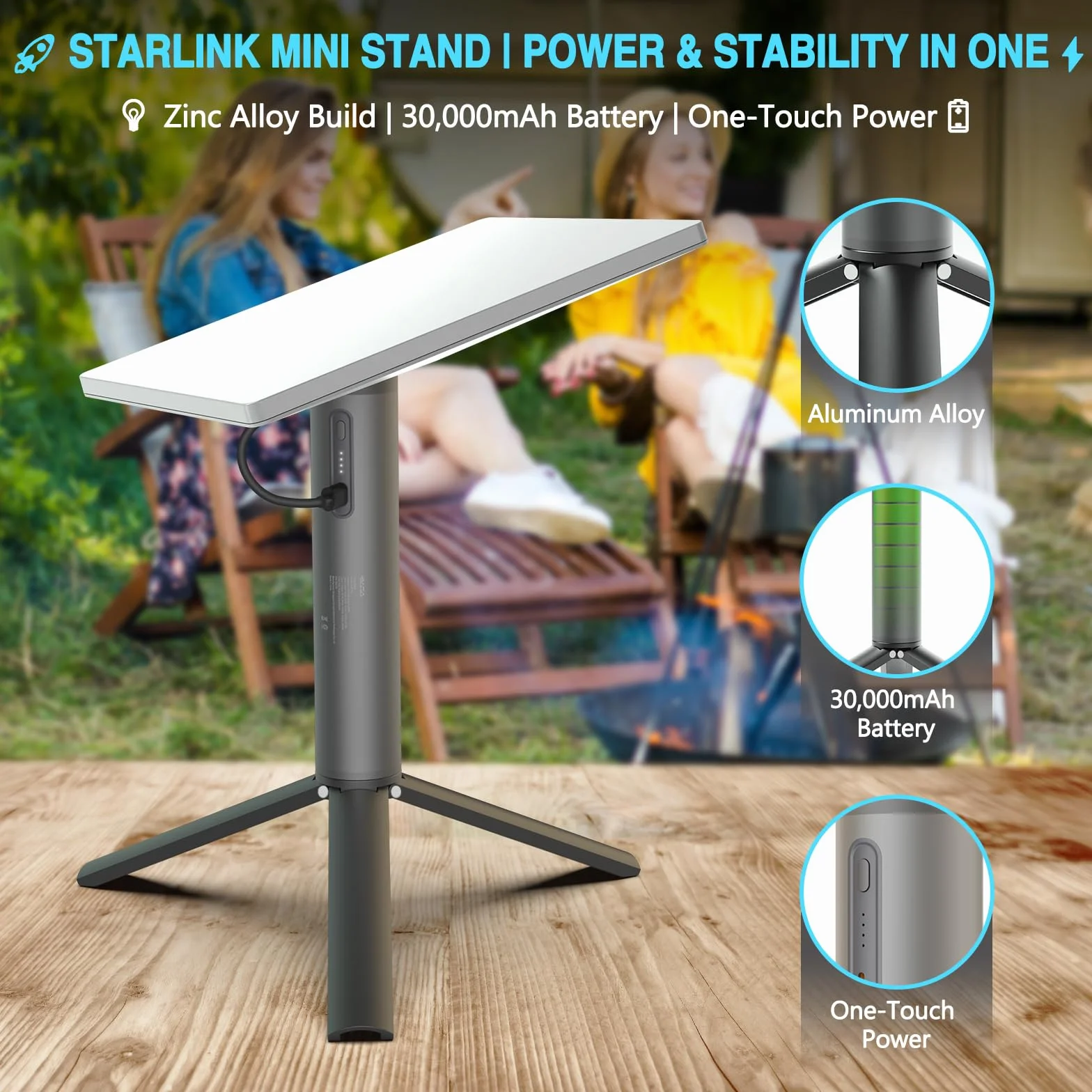Support pour Starlink Mini, avec batterie 21,6 V/30 000 mAh, pour Starlink Mini Mount