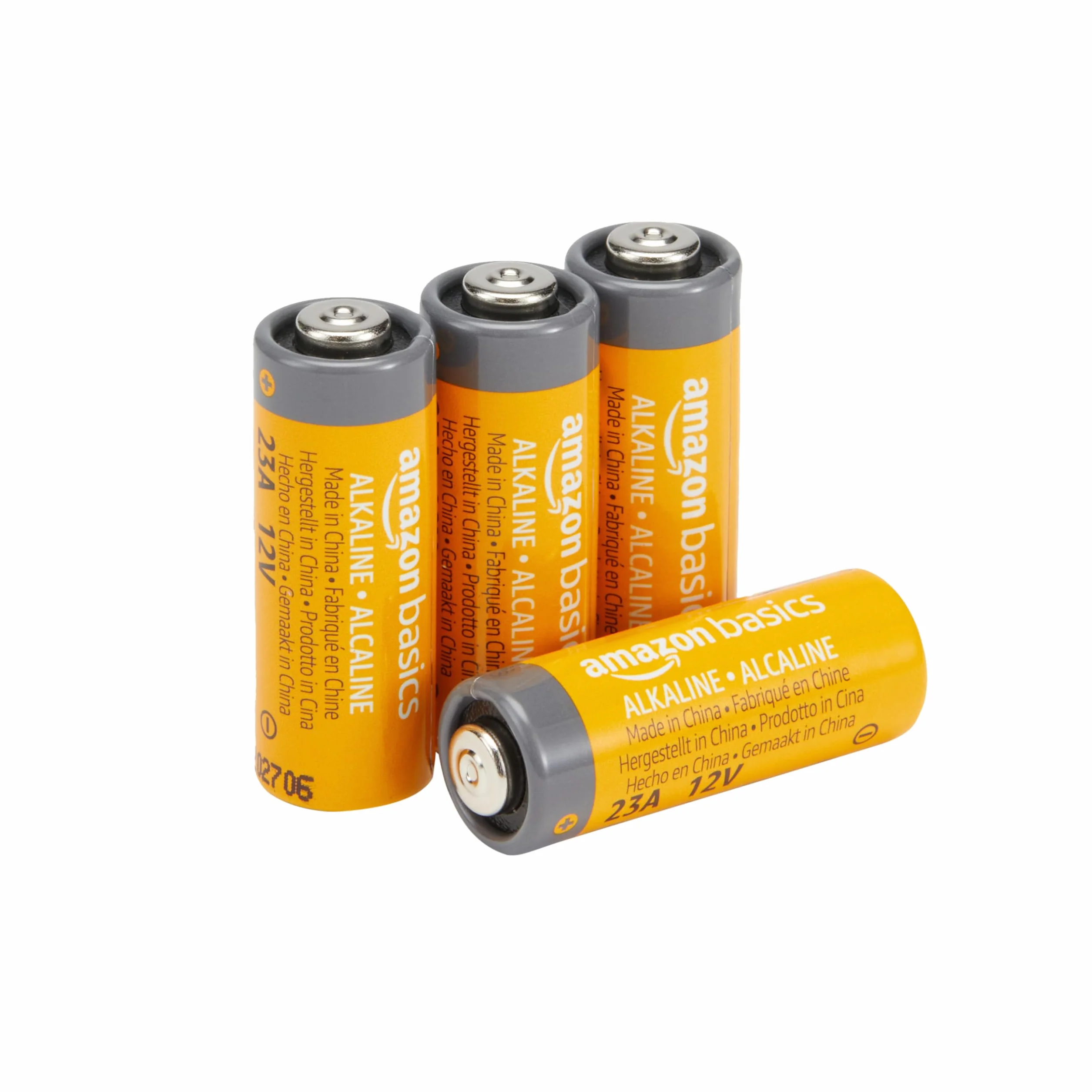 Amazon Basics Lot de 4 piles alcalines 23A, 12 V, puissance longue durée