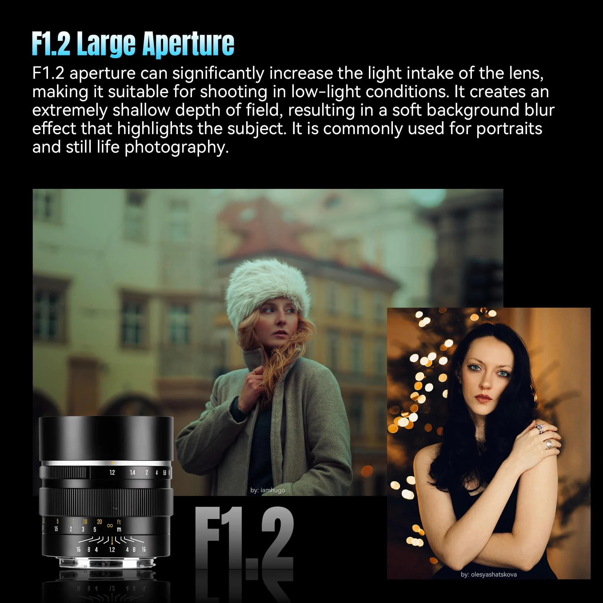 7artisans 50mm F1.2 Objectif APS-C 32° à Mise au Point Manuelle et Grande Ouverture, Compatible avec Les appareils Photo Sony A6000/A5000/A3000/Nex (a6700, nex-5t, nex-3n, nex-6, nex-5r, nex-5n)