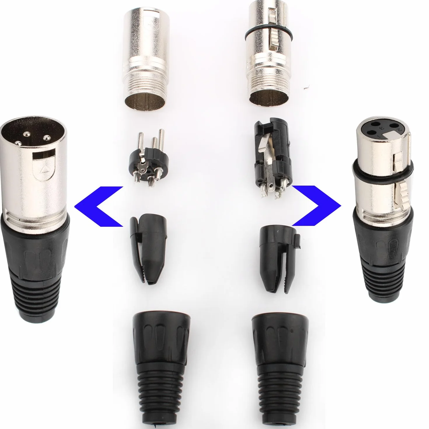 RUNCCI-YUN Connecteur XLR 3 broches mâle/femelle, fiche de câble microphone, prise audio pour montage sur panneau