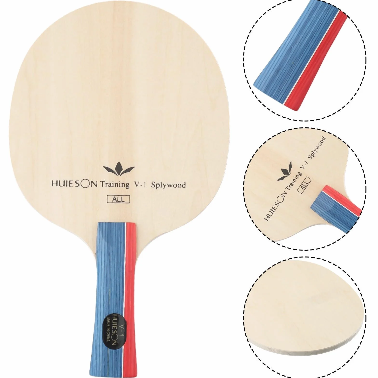 Lame en bois 5 plis pour raquette de ping-pong compatible Shakehand Grip et Pen Hold Grip