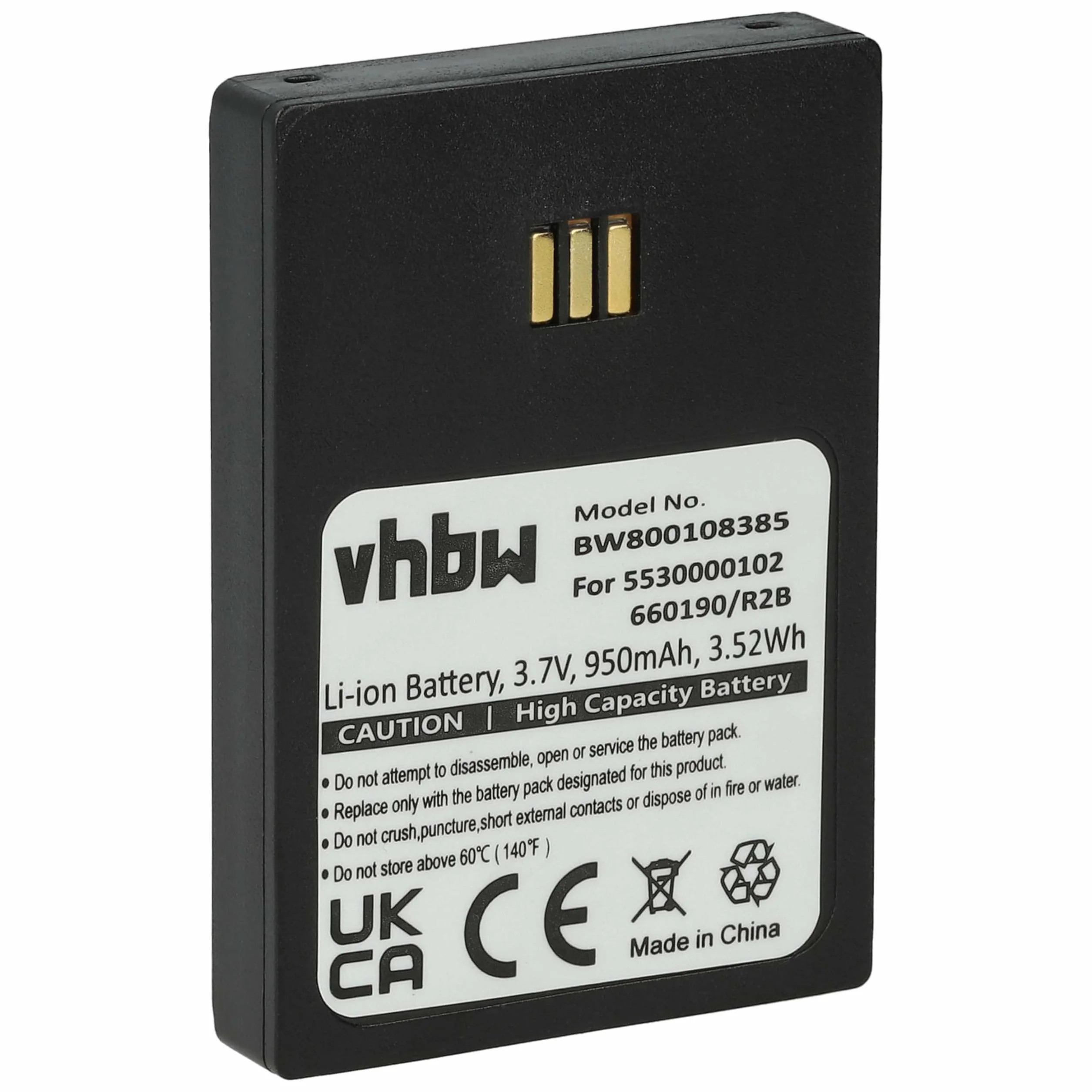 vhbw 1x Batterie Compatible avec Ascom 9D62, i62 Messenger, i62 Protector, D62, i62, i62 Talker téléphone Fixe sans Fil (950mAh, 3,7V, Li-ION)