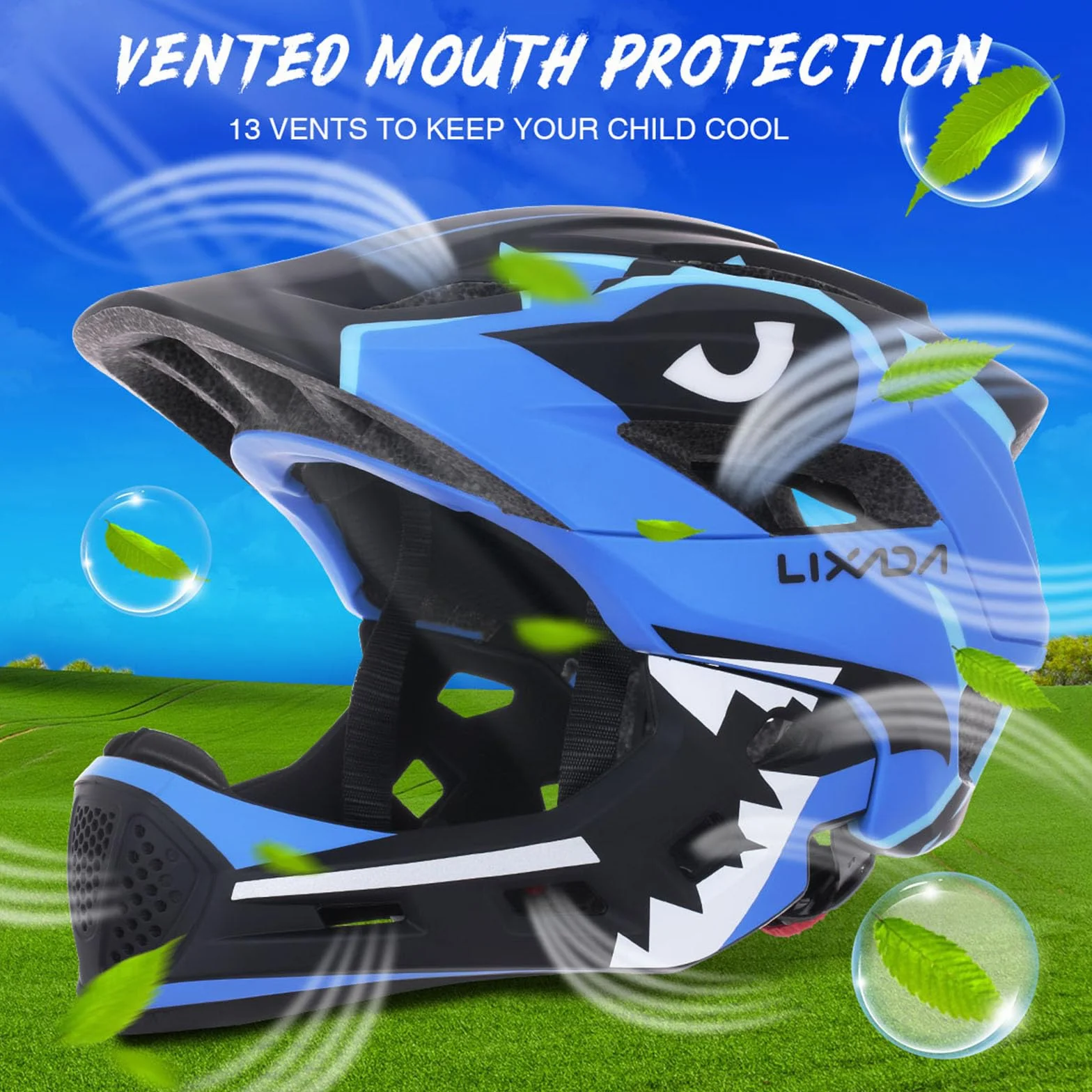 Lixada Casque Intégral Détachable Enfants Vélo Sécurité Sportive Skateboarding Roller