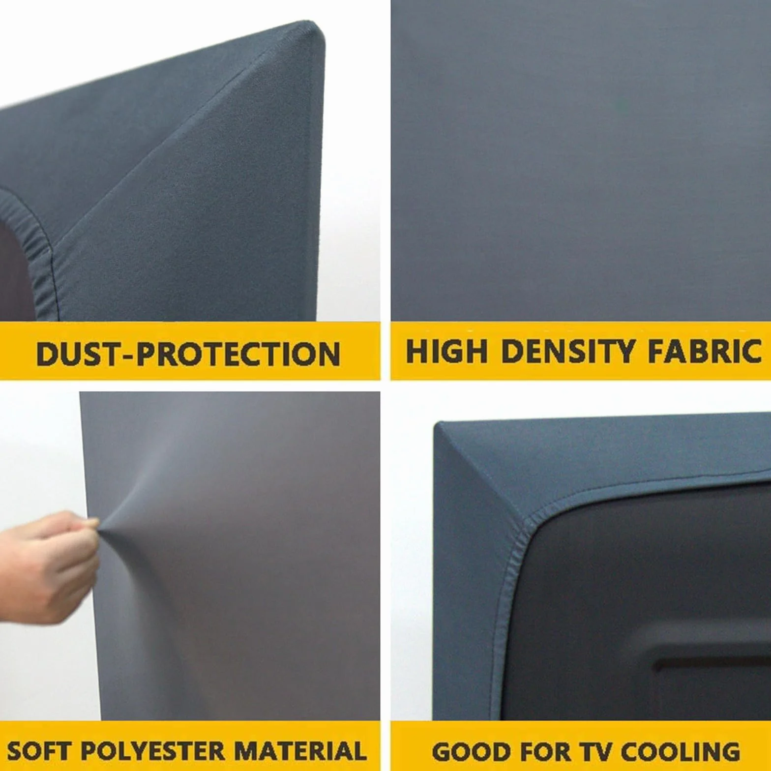 TV Housse Anti-Poussière, Housses de Télévision en Tissu Élastique Couverture de Télévision Protection Housse d'Écran Protection for 32 à 85 Pouces (55-65 pouces,Vagues de mer)