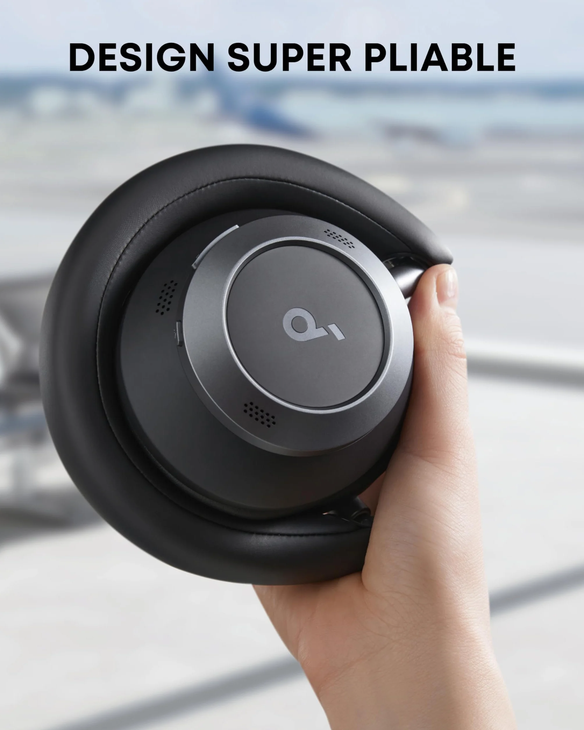 Soundcore Space One Pro d'Anker, Casque Bluetooth sans Fil avec Réduction de Bruit Adaptatif et 6 micros, Design Super Pliable, Autonomie 60h, Chargement Ultra-Rapide, H-Res Wireless Audio avec LDAC