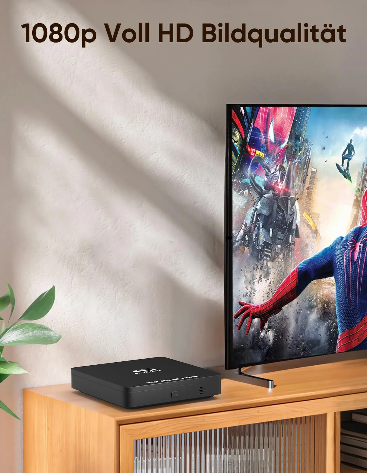 Lecteur Blu Ray 1080P Blu Ray pour home cinéma - Lecture de tous les DVD et région B 2 Blu Rays - Prise en charge d'une clé USB 128 Go avec sortie HDMI et AV - Convertisseur PAL NTSC et câble de
