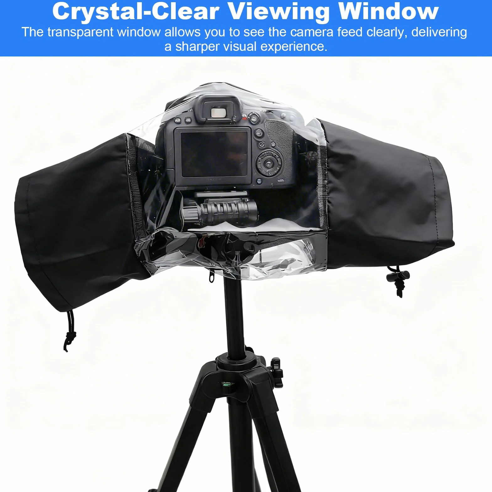 Housse de pluie imperméable pour appareil photo reflex numérique avec fenêtre transparente