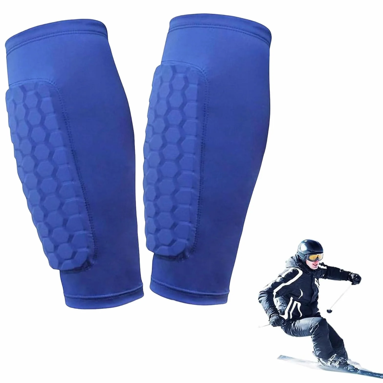 Skiguard Pro Protège-tibias Ski Antidérapant Respirant Élastique Anti-collision 1 Paire