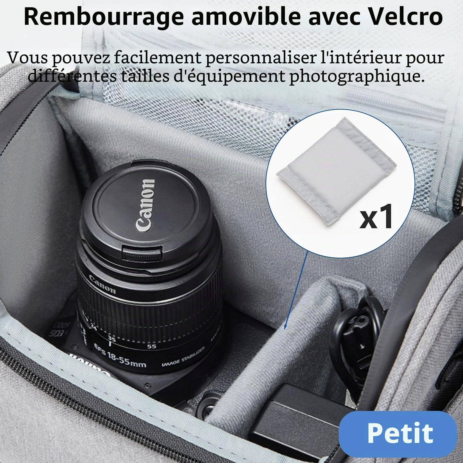 Sac Photo Professionnel Imperméable pour Appareil Photo Reflex/Numérique - Sac à Dos & Bandoulière Compatible Sony Alpha 7 III, Nikon, Étui Protecteur avec Porte-Accessoires (Noir, Petit)