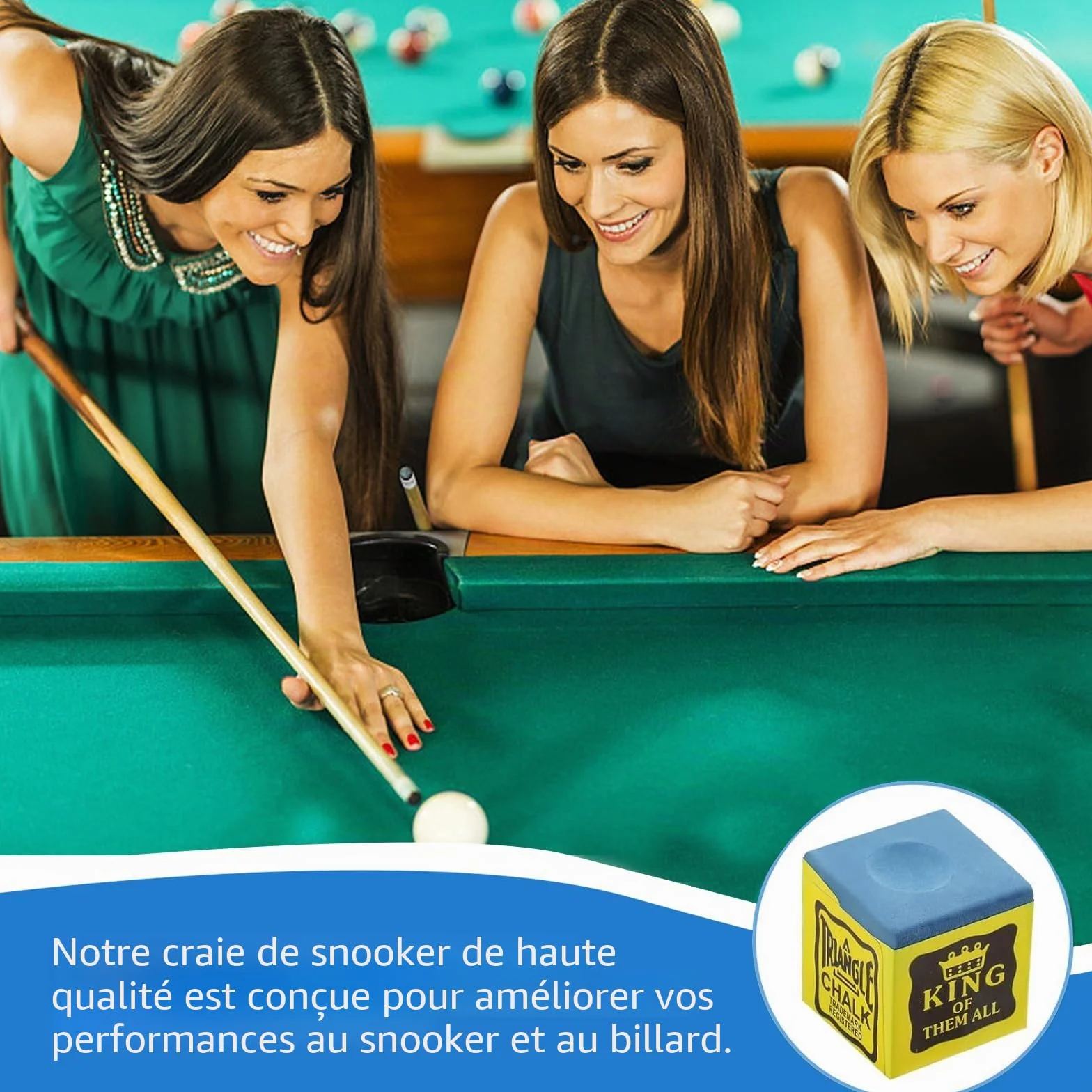 Craies de billard lot de 12 qualité supérieure bleu