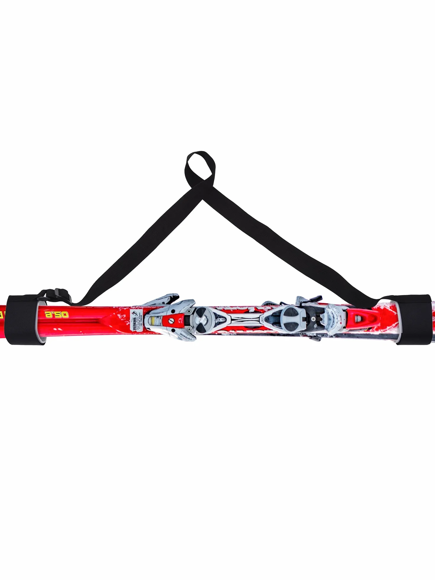 Bandoulière de Ski Porte-Épaules Réglable avec Sangle Rembourrée pour Transporter Skis et Bâtons, Noir