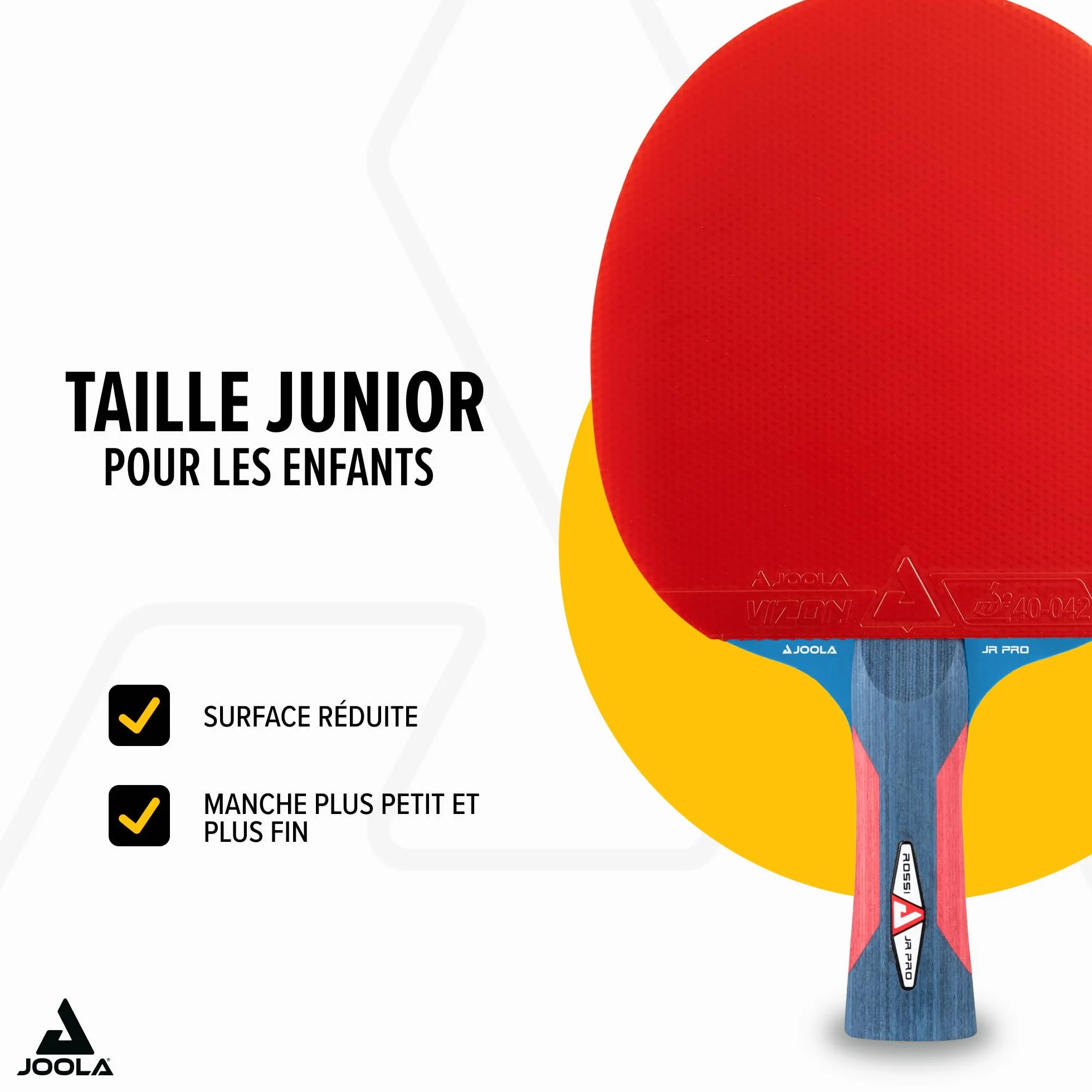 JOOLA Raquette de Tennis de Table Tête de Cheval Junior Pro ITTF 5 étoiles Enfant, 1.8 mm