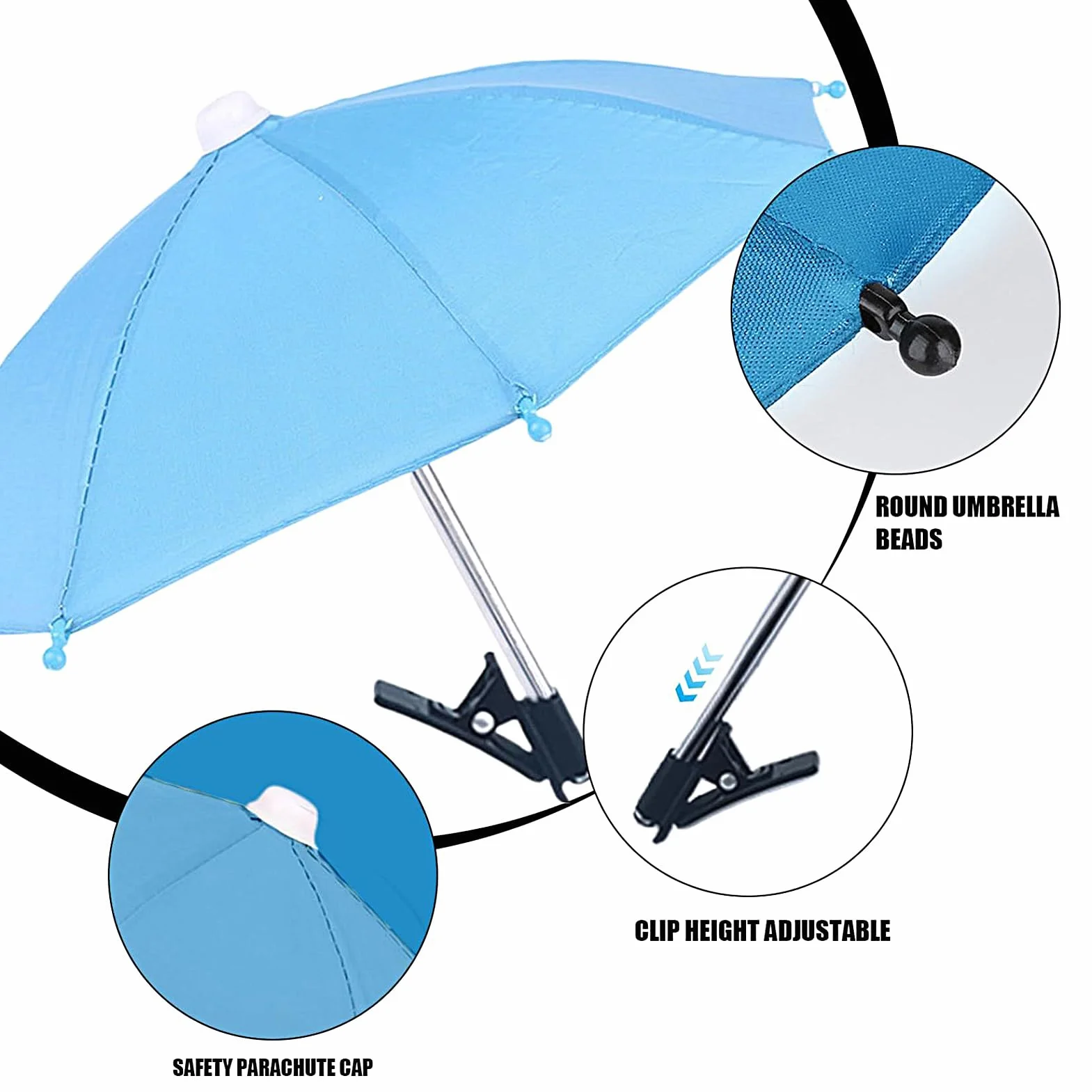 Genérico Parasol pour téléphone contre le soleil | Protection UV pour téléphone portable avec clip | Accessoires antireflets avec protection UV pour voiture, camping, plage, piscine extérieure