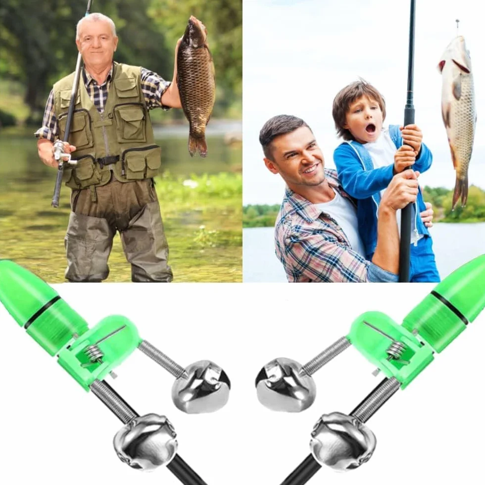 Cloche de Pêche 10 pièces Alarme Morsure Indicateur Cloche Clips Canne à Pêche Plein Air