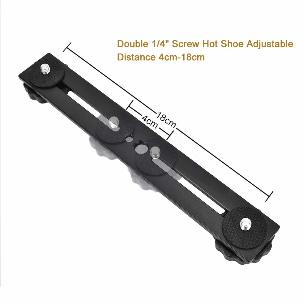 UTEBIT 2 Pcs Bracket Flash 20,5cm Support Extension Double Flash de Vis 1/4 Support Flash Studio en Alliage Aluminium Charge Maximale de 5kg pour Appareil Photo Trépied Monopode Microphone Lumière LED