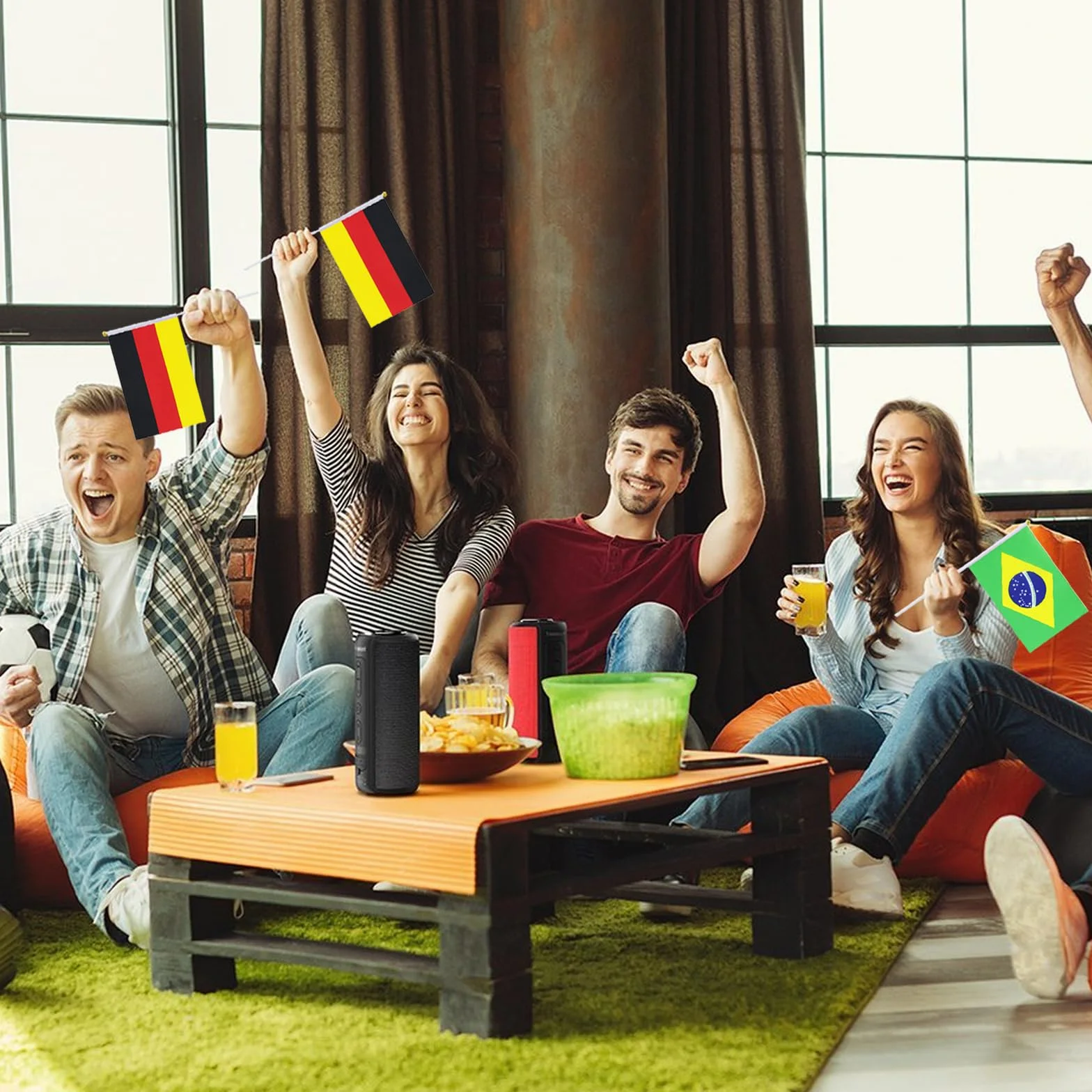 Coupe du Monde 2026 Drapeaux Kit 32 Pays 14x21cm Tissu Polyester Double Face Décorations Football