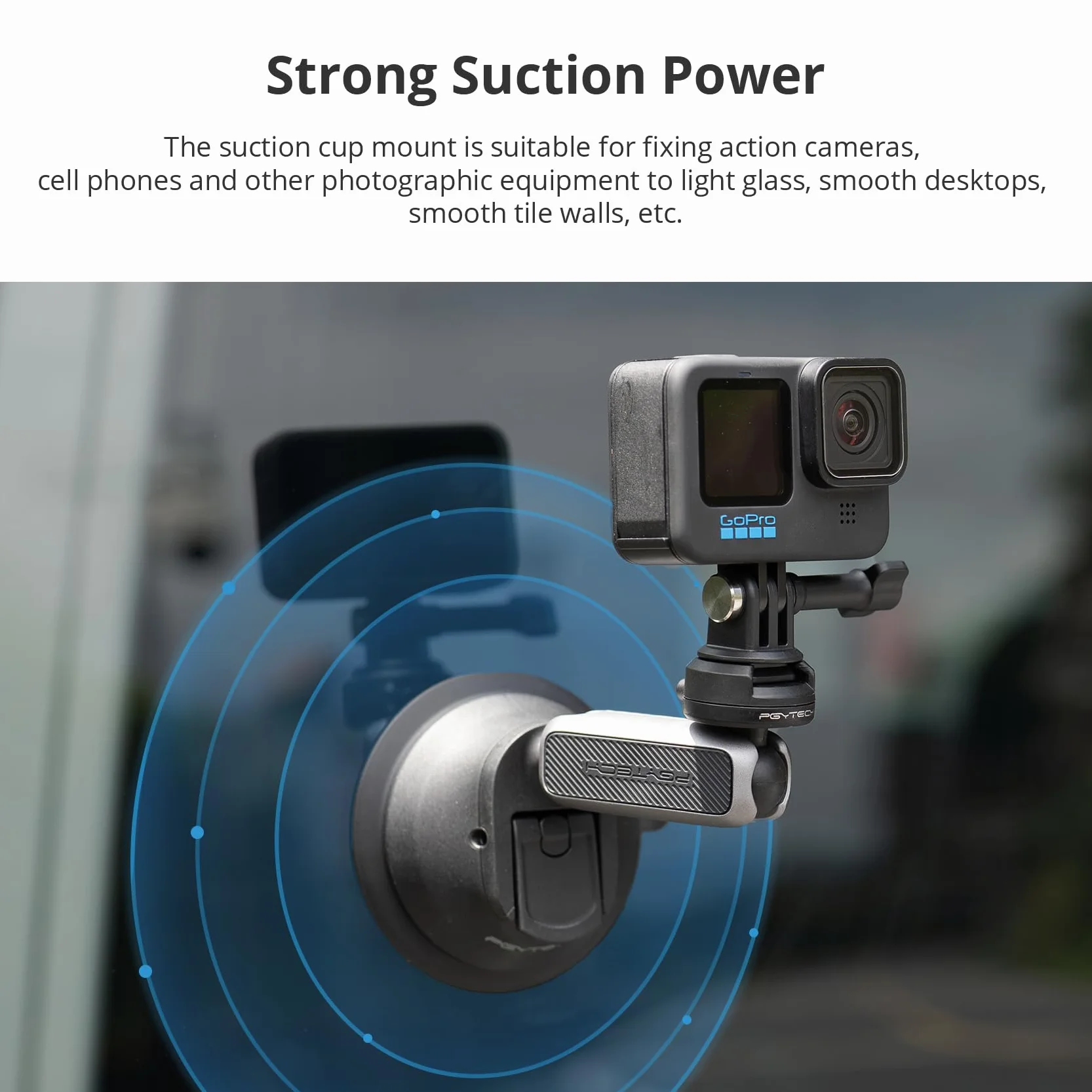 PGYTECH CapLock Support à Ventouse pour DJI OSMO 360/Action 6/Pocket 4/3, Suction Cup pour Gopro Hero 13/12/11, Action Caméra Accessoire pour Insta360 Ace Pro 2/X5/One RS avec Filetage 1/4"-20