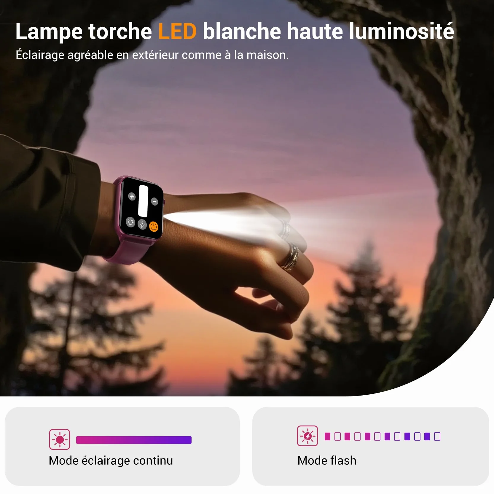 IOWODO Montre Connectée Femme, Appel Bluetooth, Écran 1.85" à LCD, Notifications Réseaux Sociaux, Cardiofréquence/Oxymètre/Analyse Sommeil, 100+ Modes Sports, pour Android& iOS(Violete)