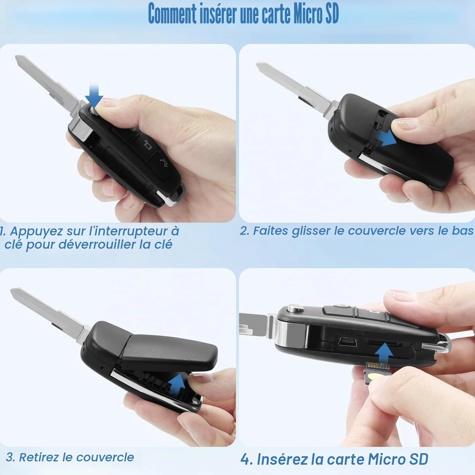 Caméra Espion sans Fil 1080P HD, Mini Caméra Cachée Portable avec Détection Mouvement et Vision Nocturne