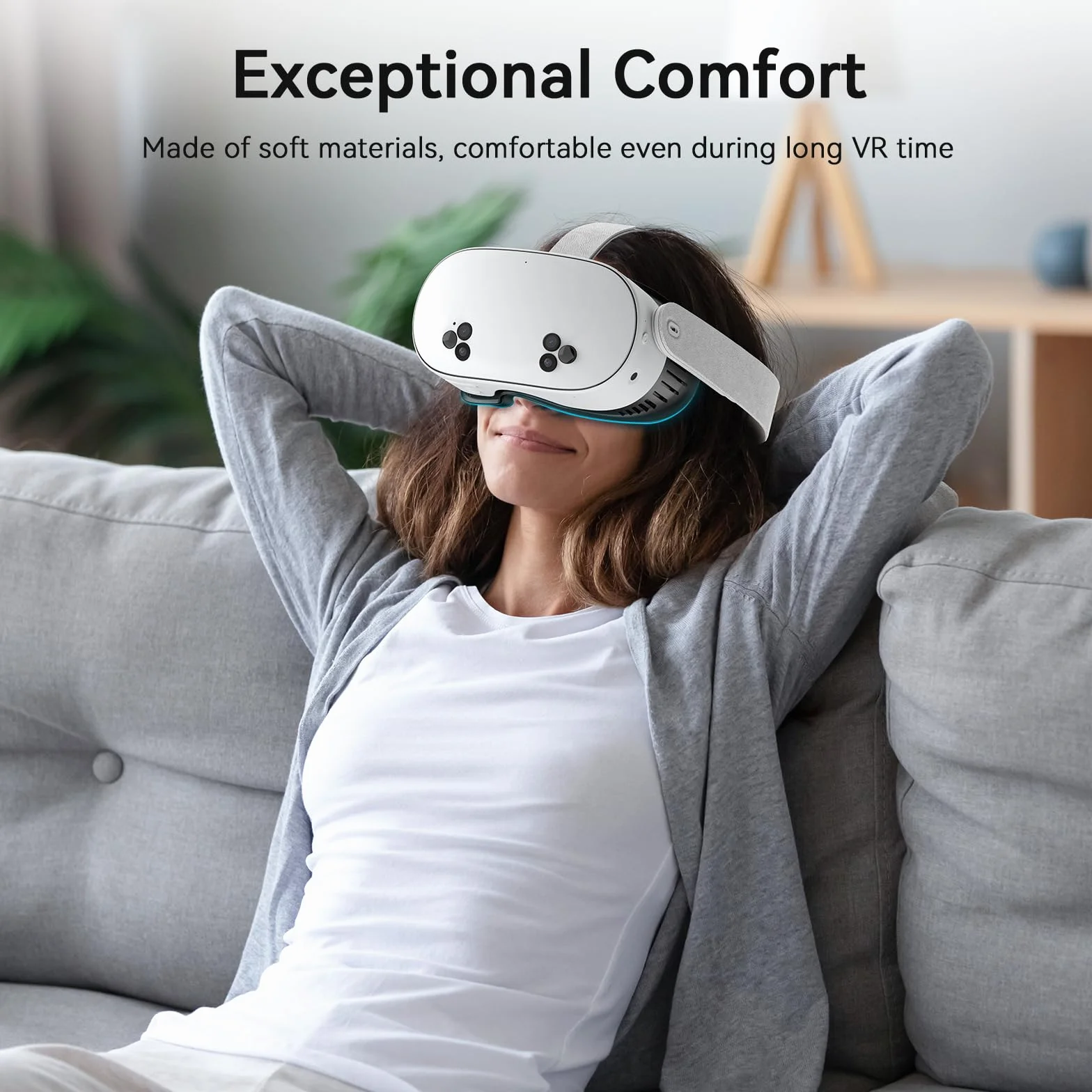 AMVR Face Pad Facial Interface Compatible avec Quest 3S, Ventilation en Forme de Z avec Coussin PU et Ice Silk