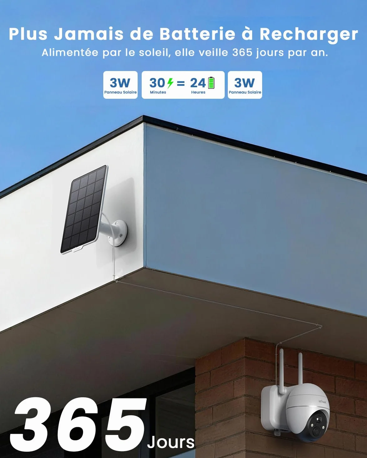 ieGeek 3K 5MP Camera Surveillance WiFi Exterieure sans Fil Solaire - 360° PTZ Camera Solaire PIR Détection Humaine, Vision Nocturne Couleur, Audio Bidirectionnel, Sirène Alarme/Alexa/IP65