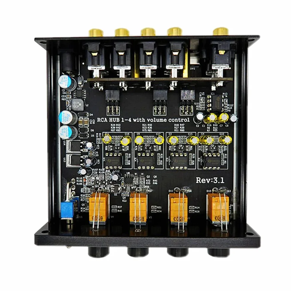 Hub Distributeur Audio HiFi 1 Entrée 4 Sorties Commutateur Source Argent