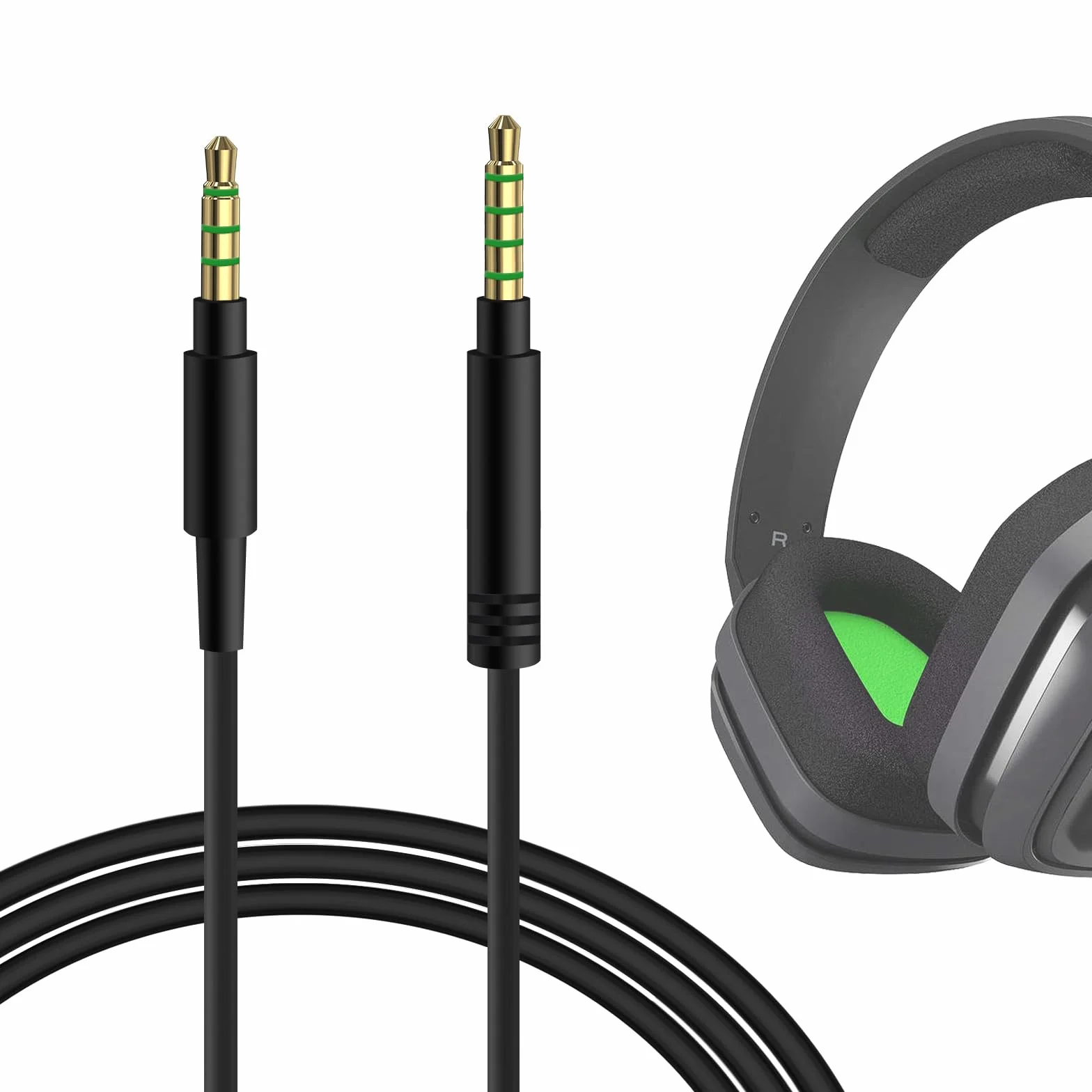 GEEKRIA Câble audio compatible avec Astro A40 tr, A40, A30, A10 Gen 2, A10 pour casques gaming, câble 1/8" (3,5 mm) vers 3,5 mm, cordon stéréo de remplacement (5,6 ft/1,7 m)