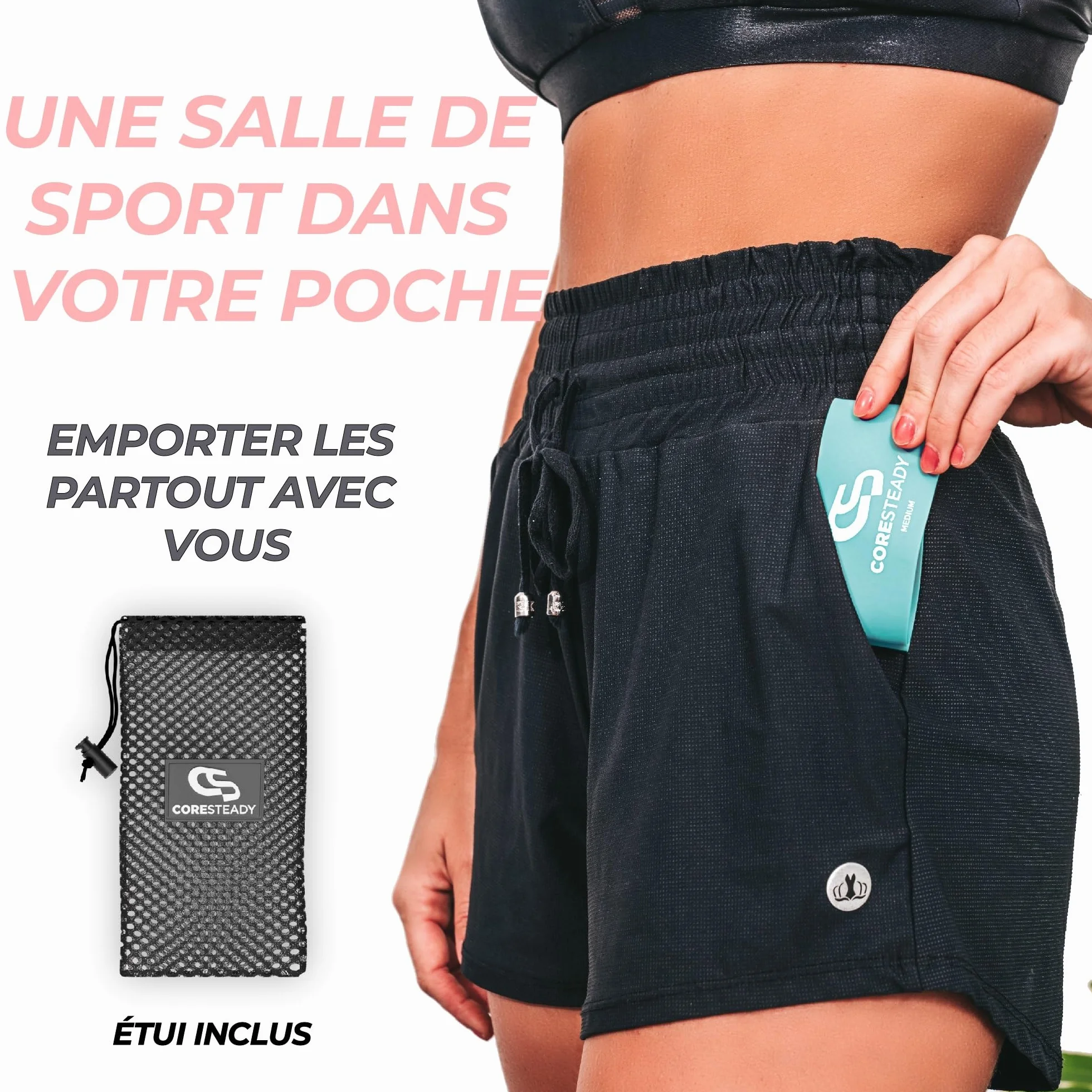 Coresteady Bande Élastique Fitness - Bandes de Résistance pour Musculation et Rééducation