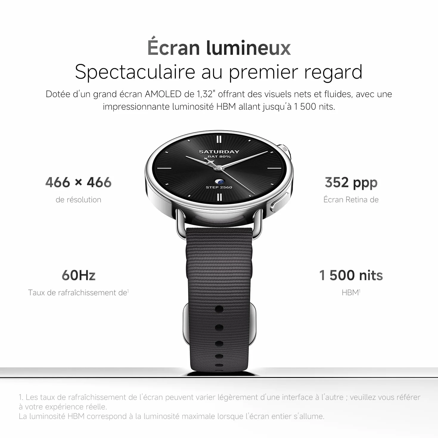 XIAOMI Watch S4 41mm, Montre connectée compacte, boîtier ultra-léger 32g, prédiction cycle menstruel, 150+ modes sportifs, HyperOS 3, Bracelet Cuir Blanc