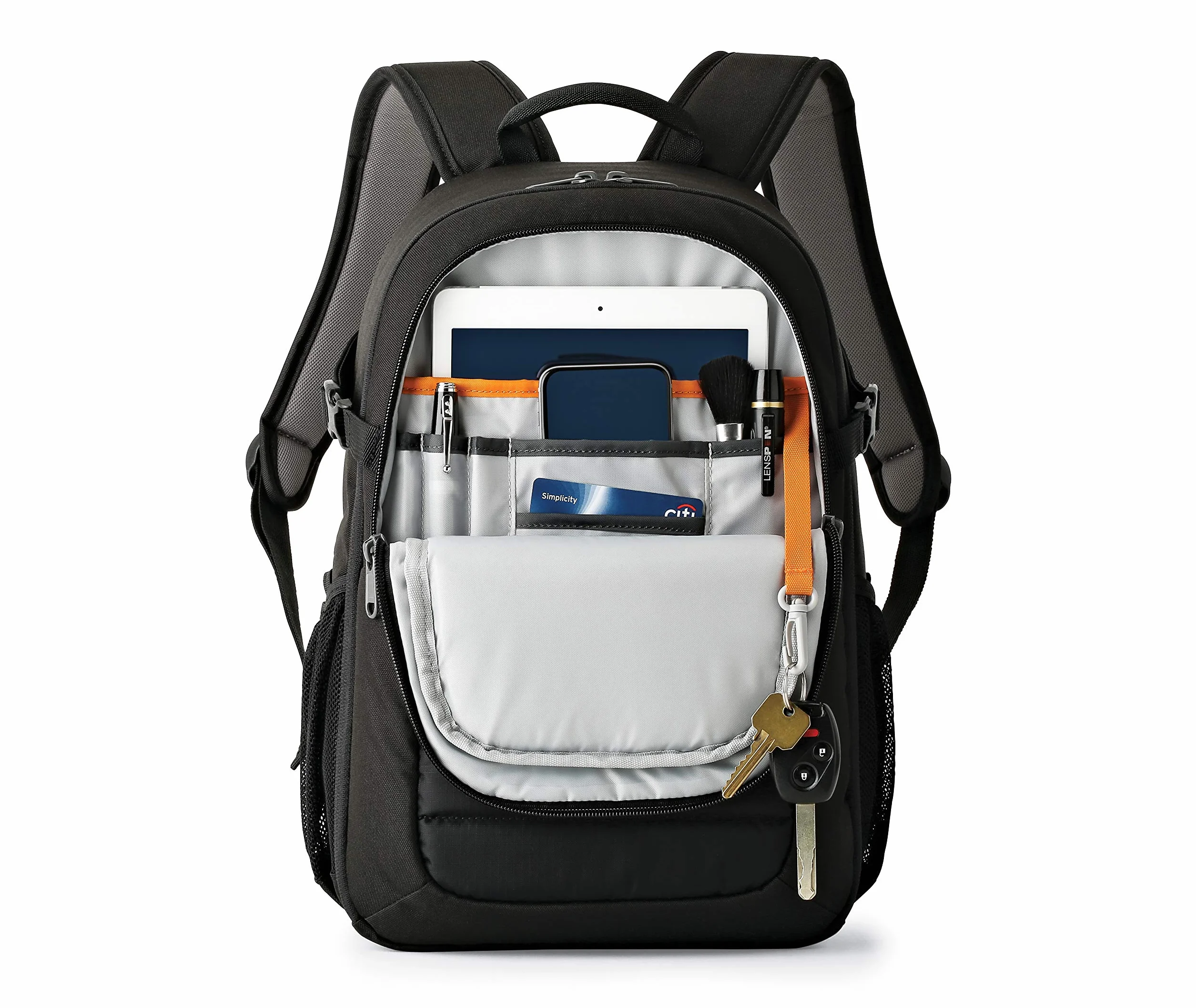 Lowepro Tahoe 150, Sac à dos pour appareil photo avec intérieur personnalisable, convient aux appareils DSLR avec objectif, objectif supplémentaire, tablette de 10 pouces, noir, LP36892-PWW