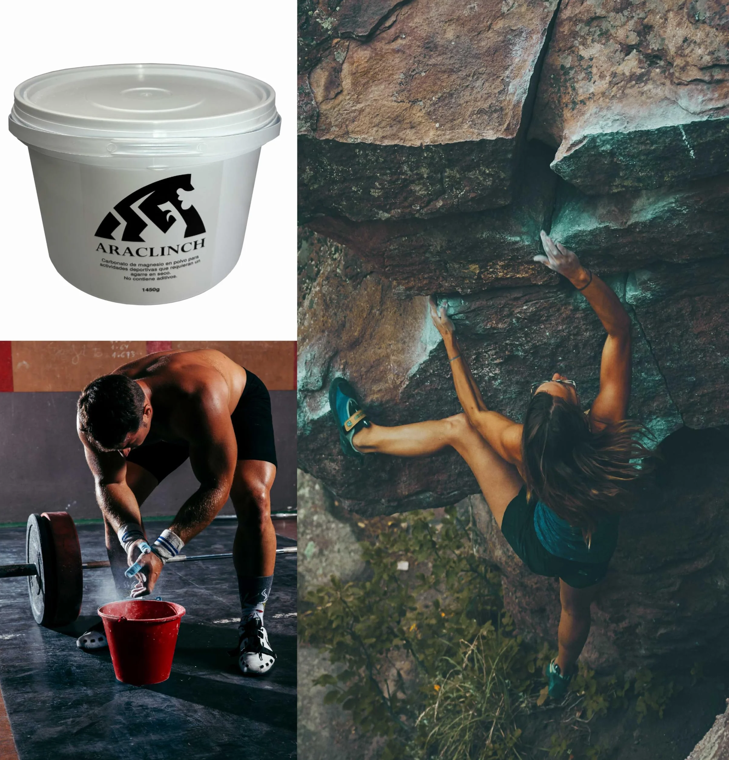 Carbonate de magnésium en poudre 1450 g pour escalade crossfit gym haltérophilie