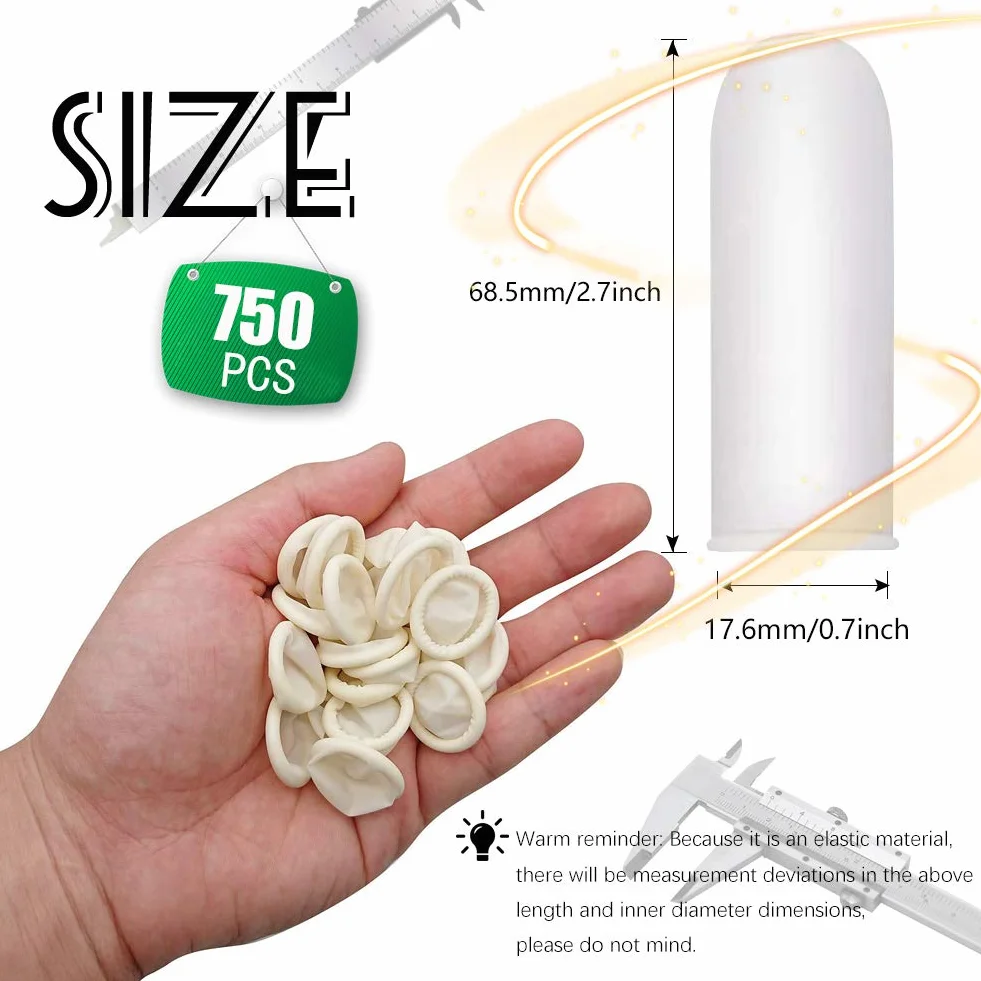 Gants Doigtier Latex Jetables Anti-statiques 750 pièces Protection Beauté Industrielle