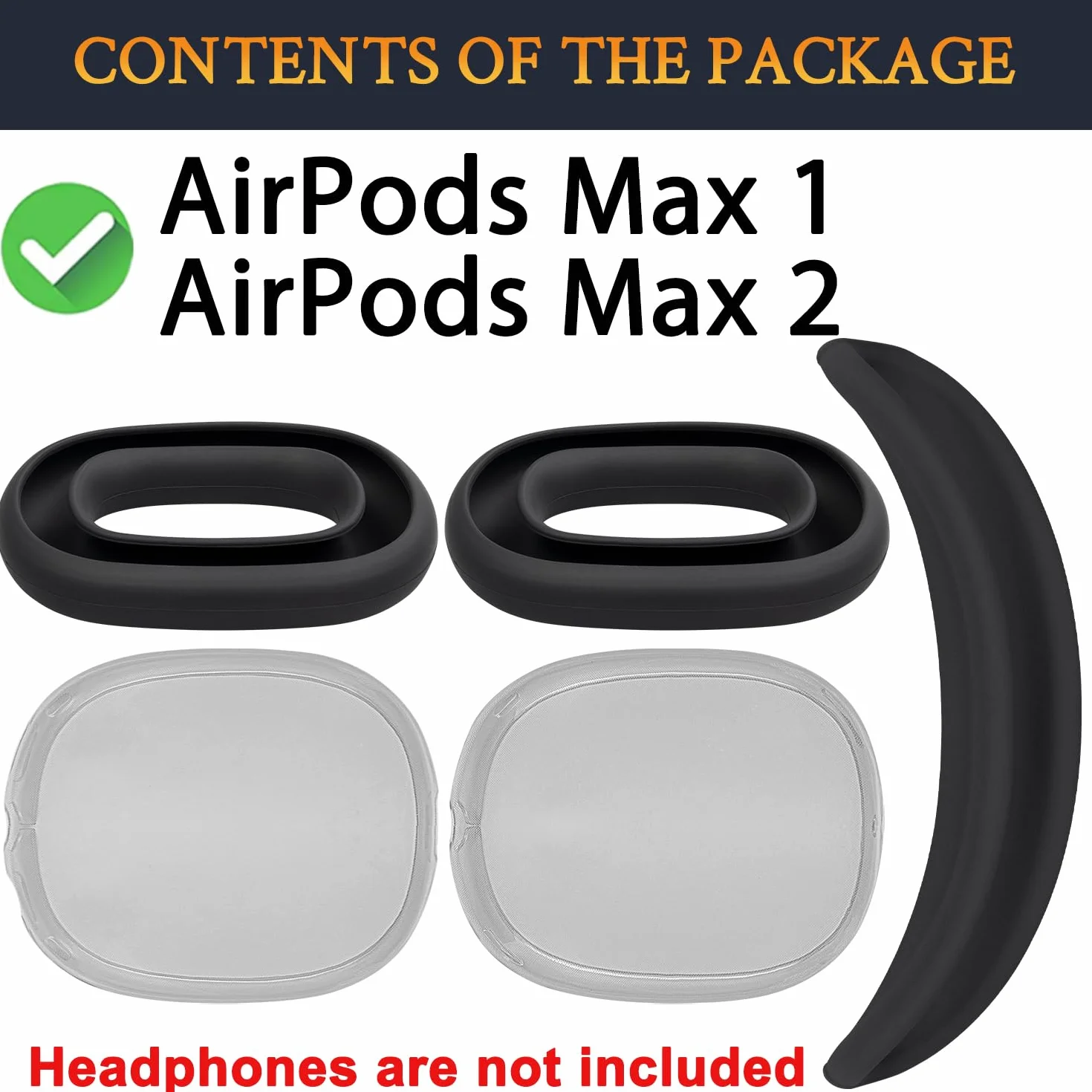 SOULWIT Kit de Protection pour AirPods Max 2/1, Housse Bandeau + Étui TPU + Housses Silicone Coussinets