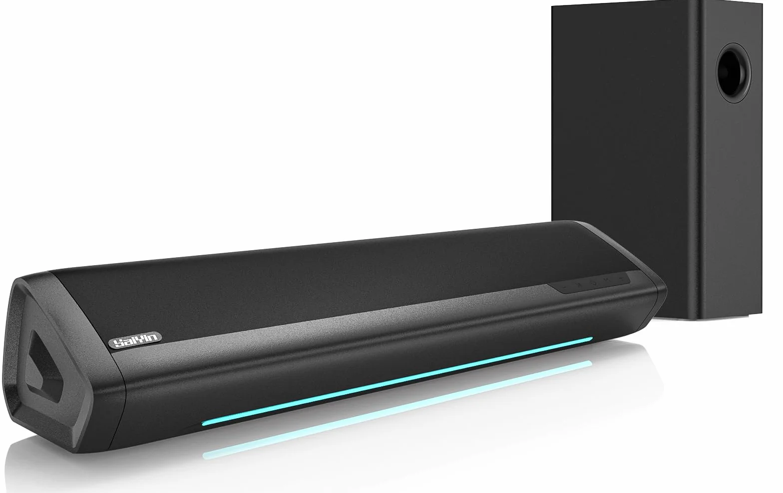 Saiyin Barre de Son 17 Pouces 2.1ch avec Caisson de Basses, Bluetooth/Optique/AUX pour TV