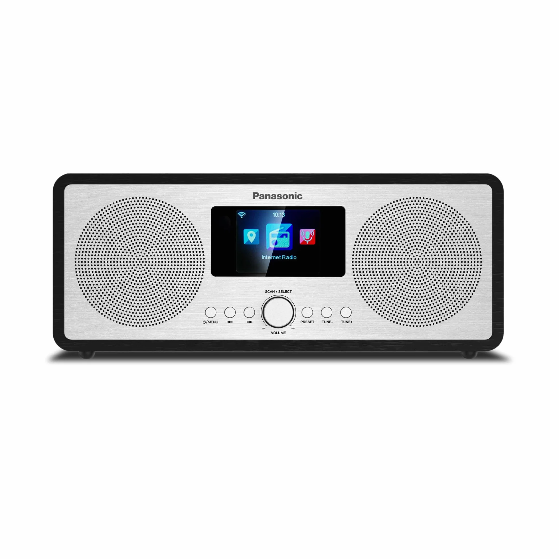 Panasonic RF-D40EG-K Radio Internet et Dab+/FM avec Bluetooth, 6W, Haut-Parleurs de 7,5 cm, Écran Couleur TFT de 2,4, Alarme et Minuterie de Mise en Veille, Télécommande, USB, Wi-FI, Noir