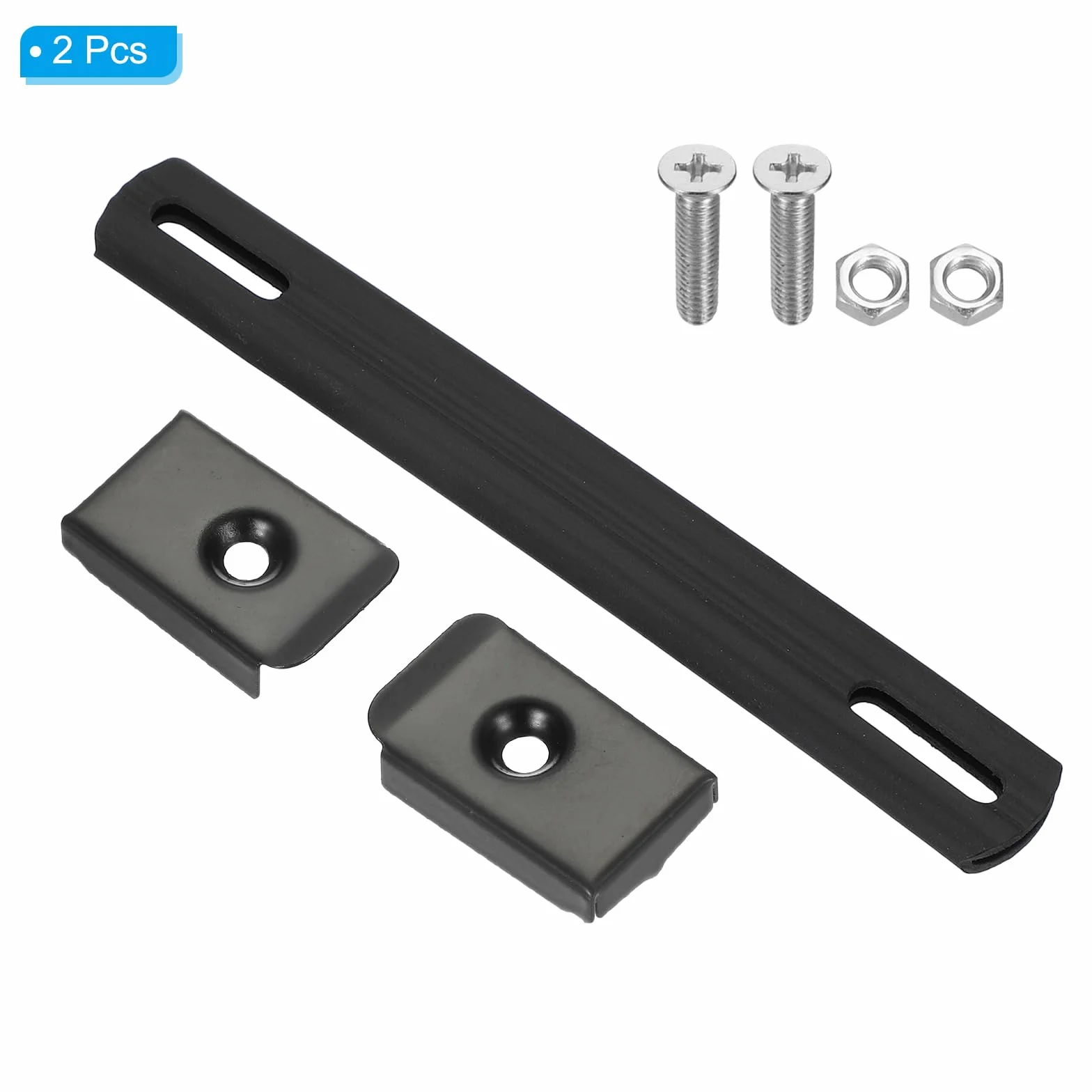 PATIKIL Poignée de Remplacement 6,3 Pouces, 2 Pièces Poignée de Sangle en Caoutchouc pour Enceintes d'Amplificateurs avec Embouts Métalliques et Accessoires de Fixation, Noir
