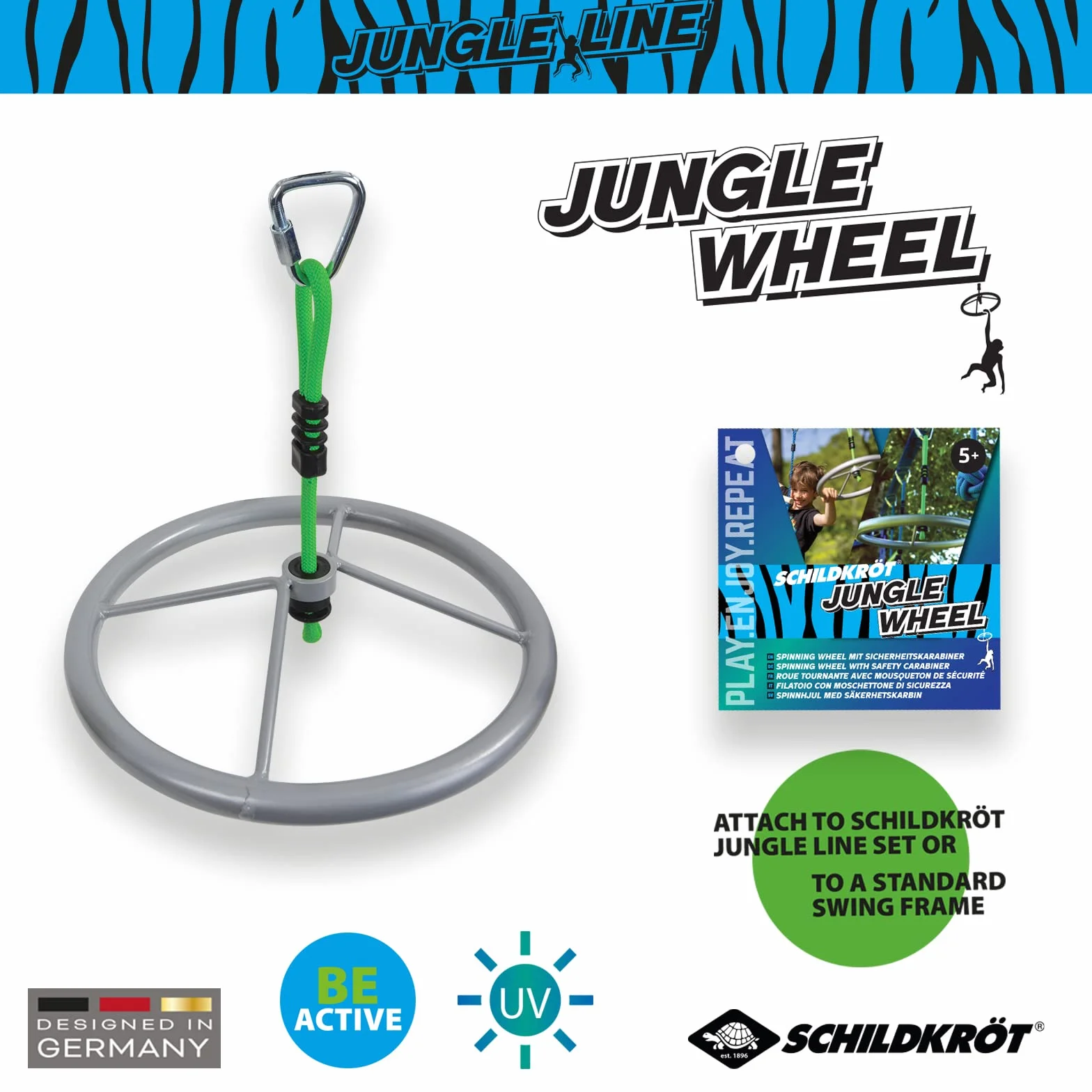 Schildkröt Jungle Spinning Wheel Grande Roue en Métal pour Enfants et Adultes