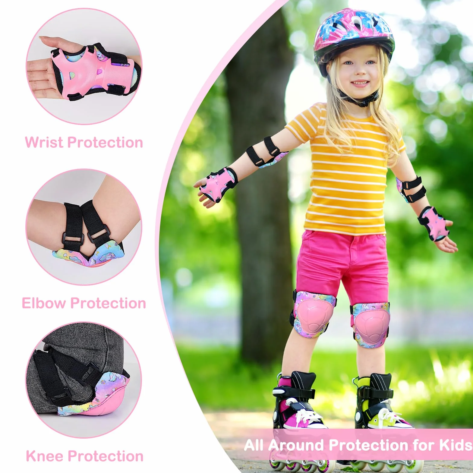 Ensemble de Protections Enfant 6 en 1 Réglables Protection Roller Skateboard