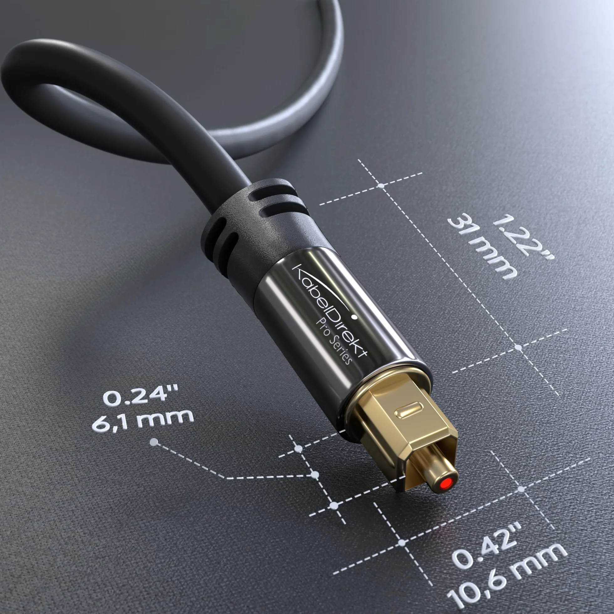 KabelDirekt 1m câble audio numérique optique TOSLINK fibre optique