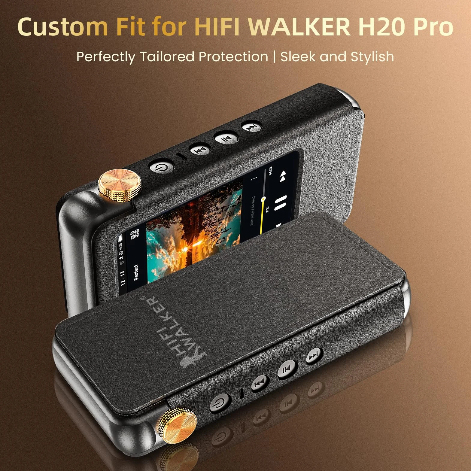 Étui de protection en cuir synthétique pour lecteur de musique Hi-Fi portable H20 Pro, résistant aux chocs et durable, noir