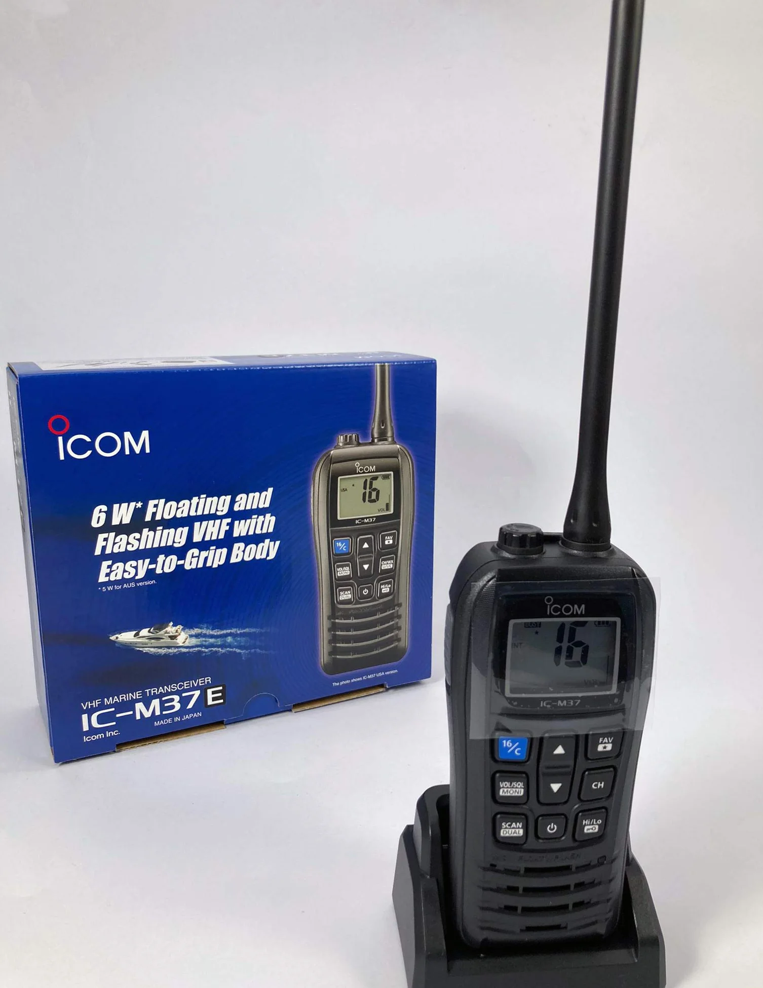 ICOM IC-M37 Récepteur VHF NAUTIQUE 6 W flottant détection lumineuse